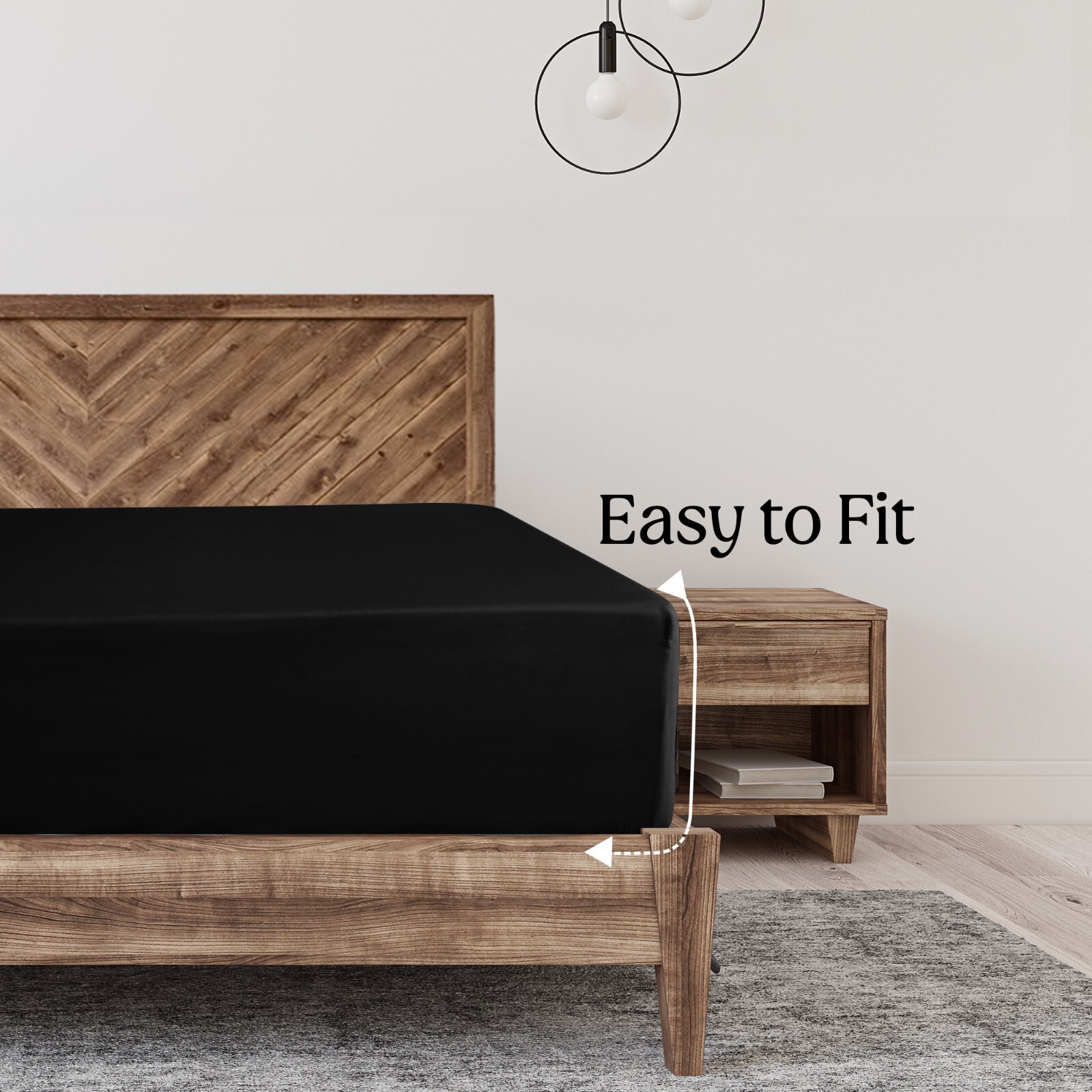 Fitted Sheet Deep Pocket Easy Care Breathable Microfiber Elastic Bedding Sheets