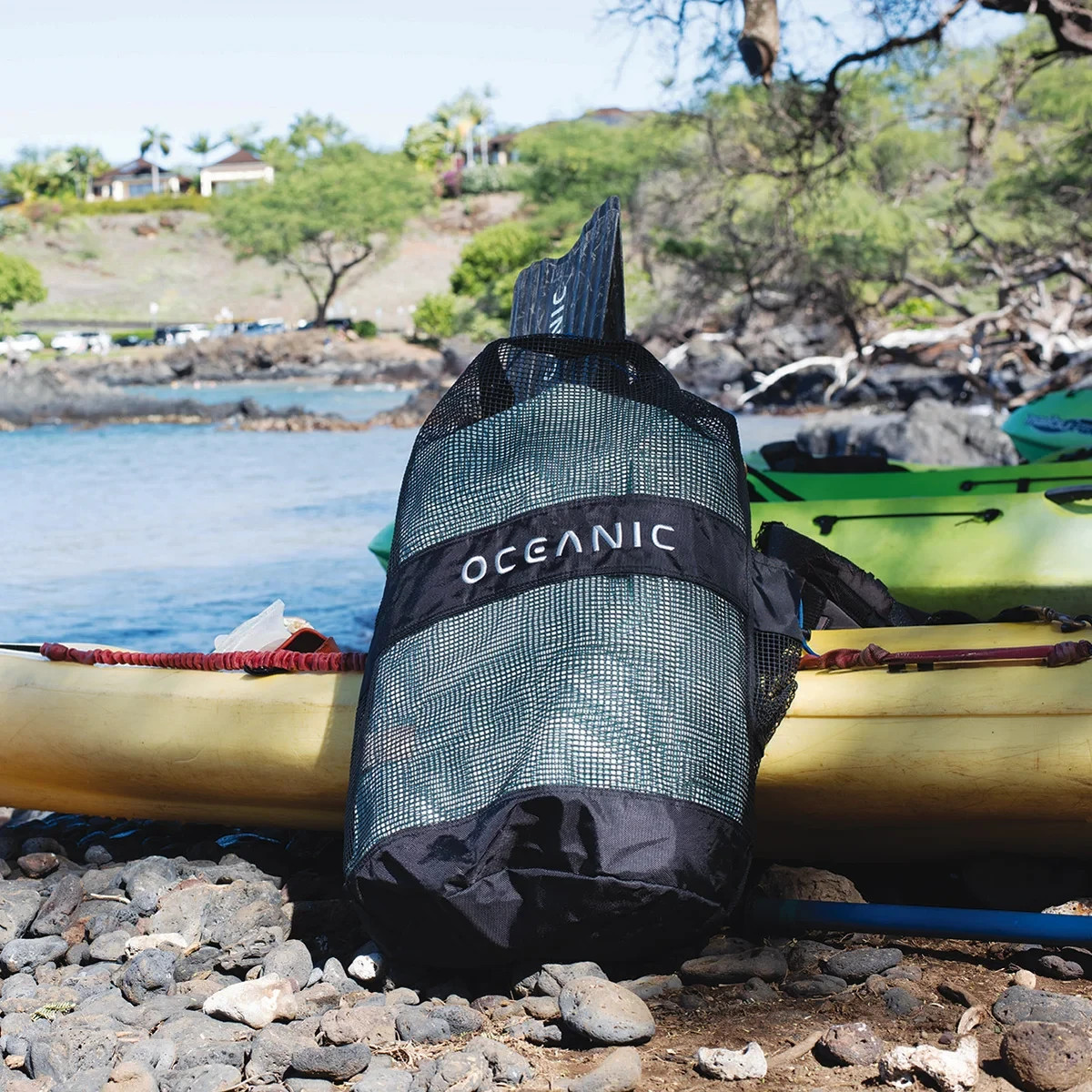 Oceanic Mesh Backpack Gear Bag 82L Black Scuba Dive Snorkel Beach Swim BRAND NEW