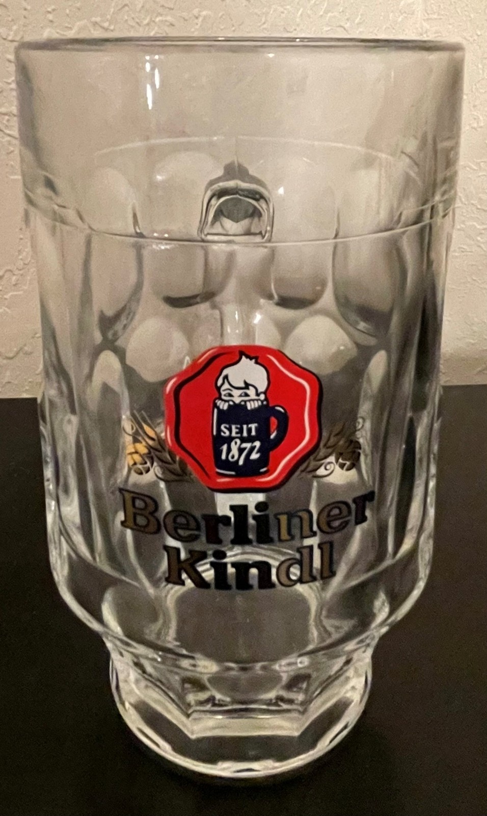 Berliner Kindl 0.4L Dimple German Glass Beer Mug Berlin Germany Brewery