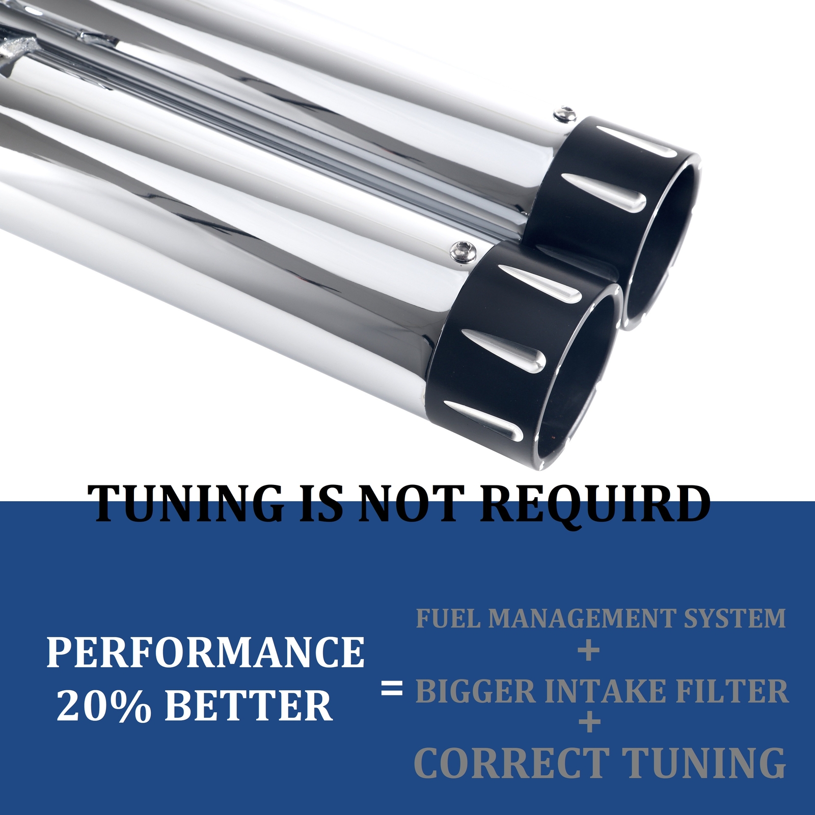 SHARKROAD 3.5" Slip On Mufflers Exhaust for 18- 23 Softail M8 Premium Chrome