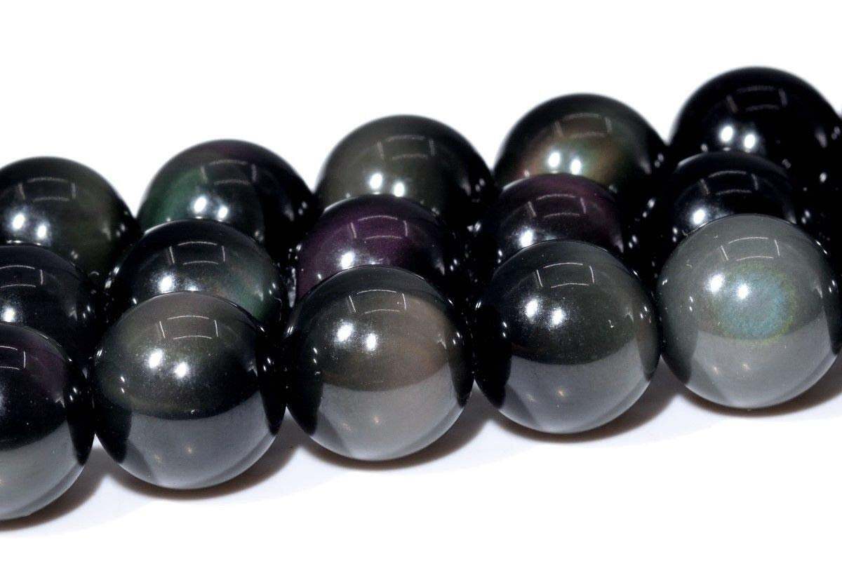Rainbow Obsidian Smooth Round Beads 4mm 6mm 8mm 10mm 12mm 15.5" Strand