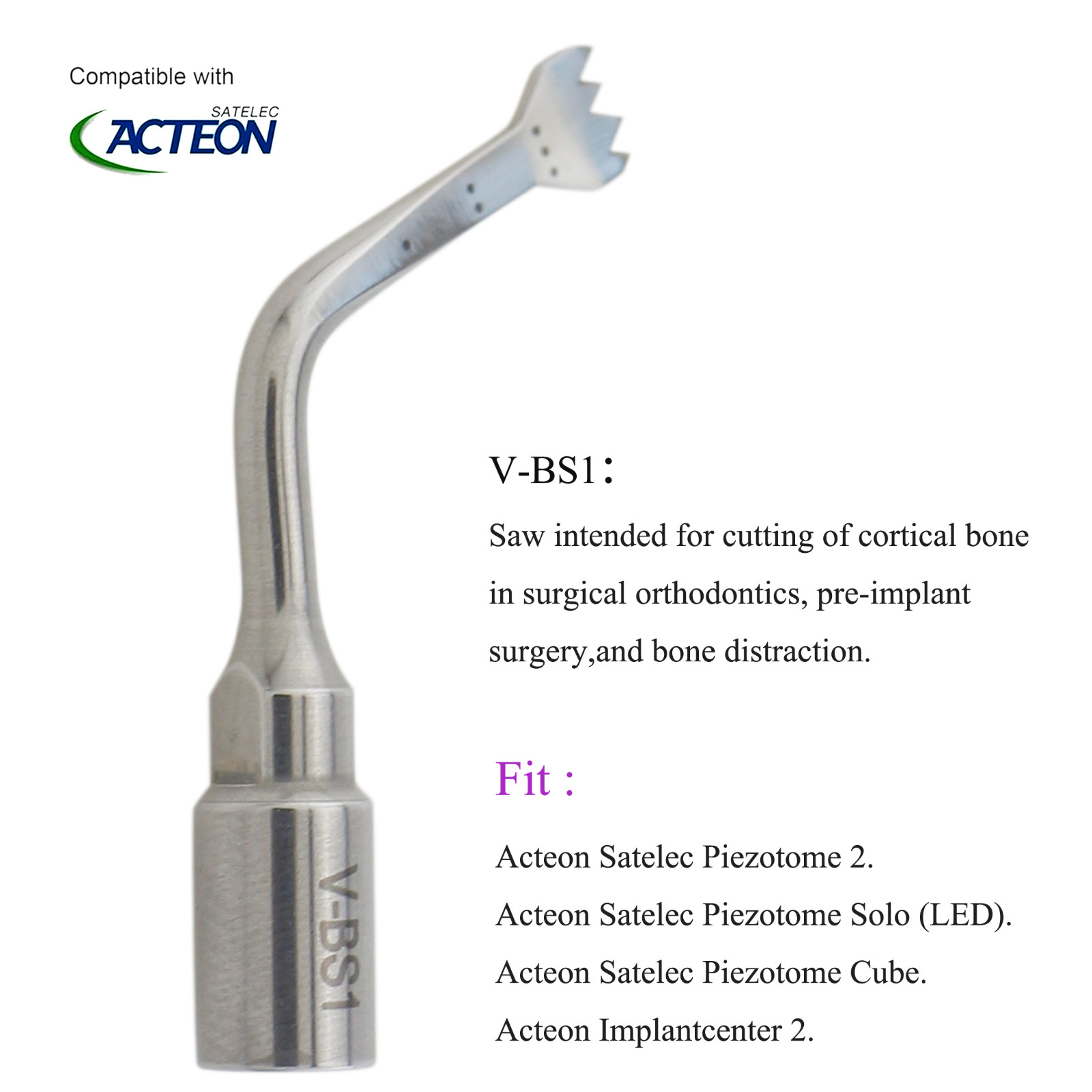 Dental Ultrasonic Satelec Piezo Scaler Tips Surgery Tips ACTEON Piezotome Cube