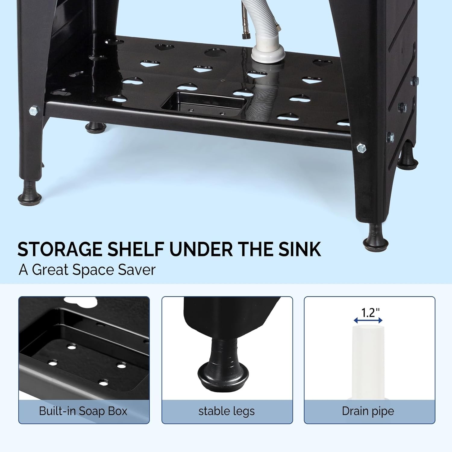 Upgrade Height Utility Sink Laundry Tub Freestanding Utility Sink with Faucet