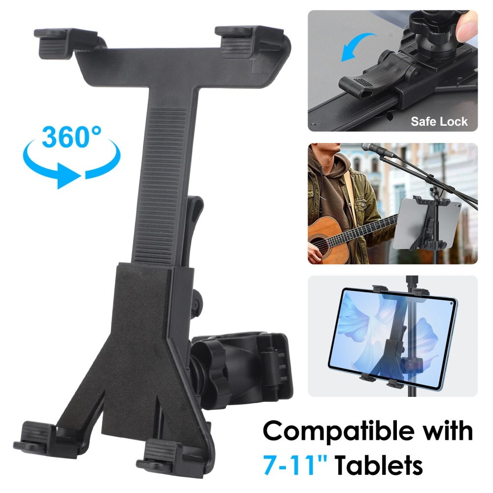 Tablet Mount Holder For Mic Stand Microphone Music Stand iPad iPhone Holder