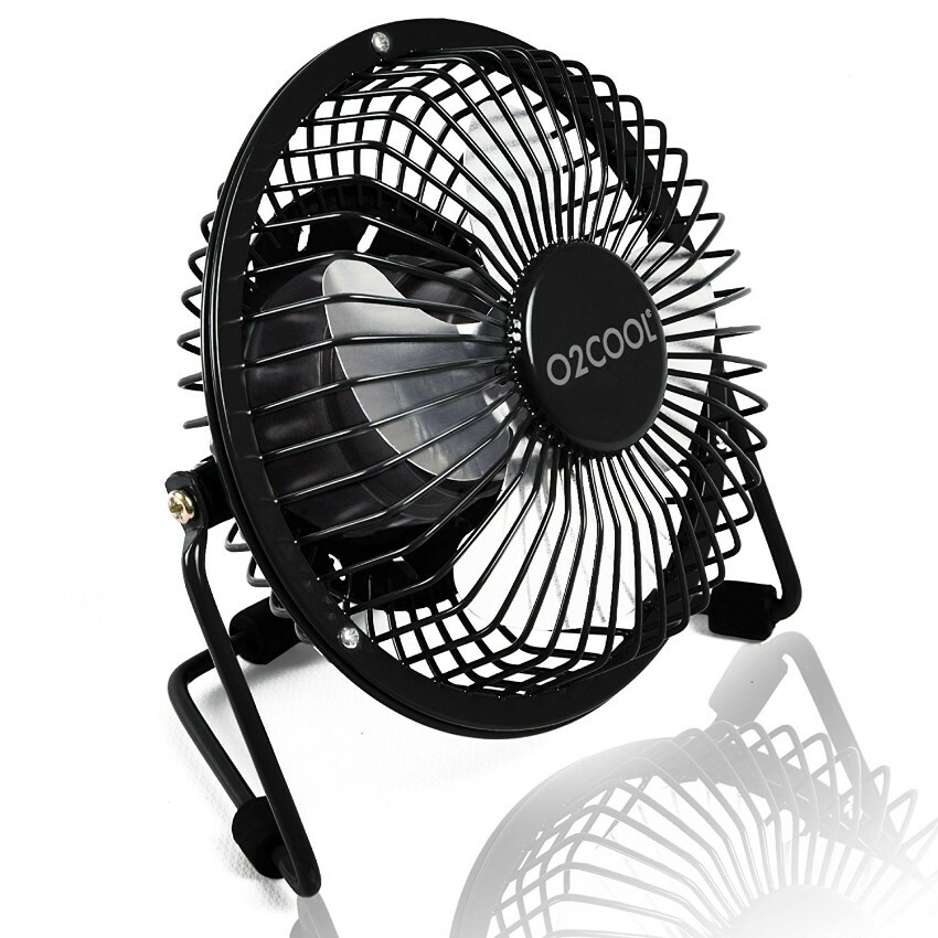 O2COOL 4" USB Personal Desk Fan – Portable Mini Table Cooling Fan - Black