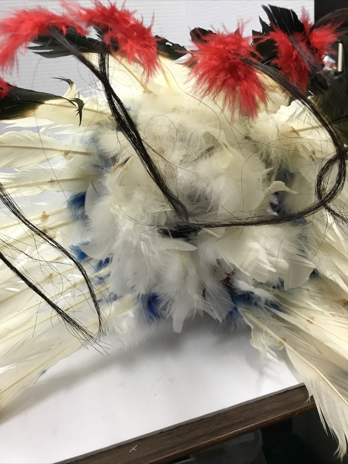 Native American War Indian Warrior Feathered Beaded Ceremonial Headdress