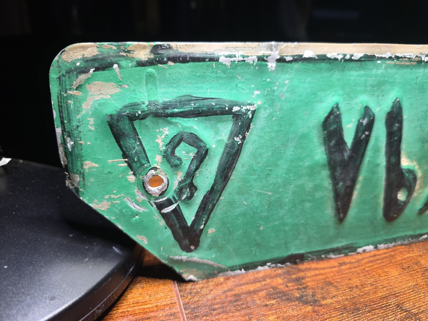 Original Desert Storm / Gulf War Era Iraqi License Plate. Black Green Unique.