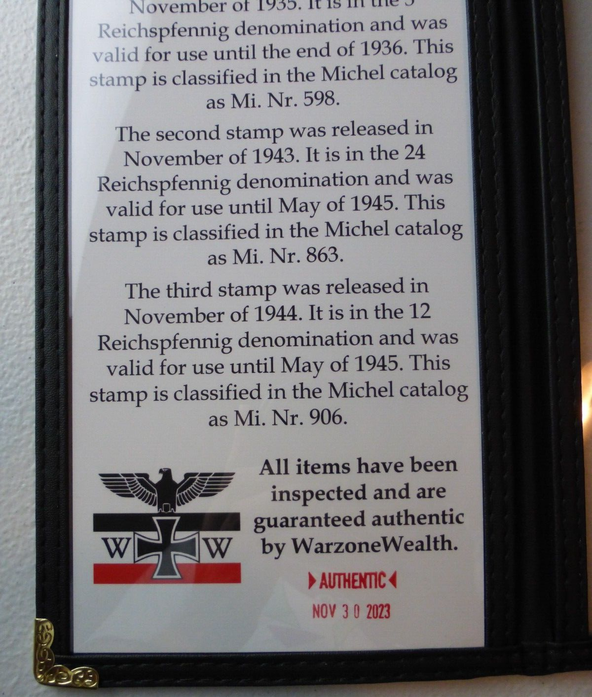 Nazi History Coin / Stamp Album *with COA* - Adolf Hitler's Insurrection, Putsch