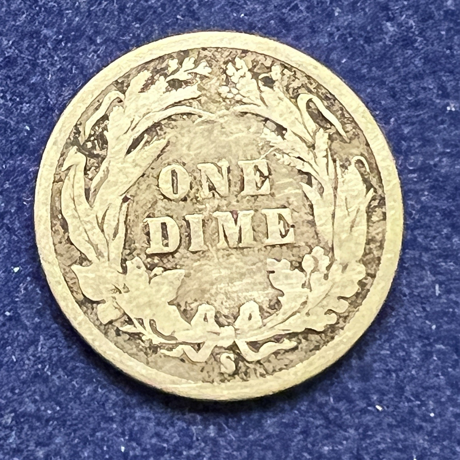 1896-S Barber Silver Dime Rare Key Date San Francisco (obverse scratches)