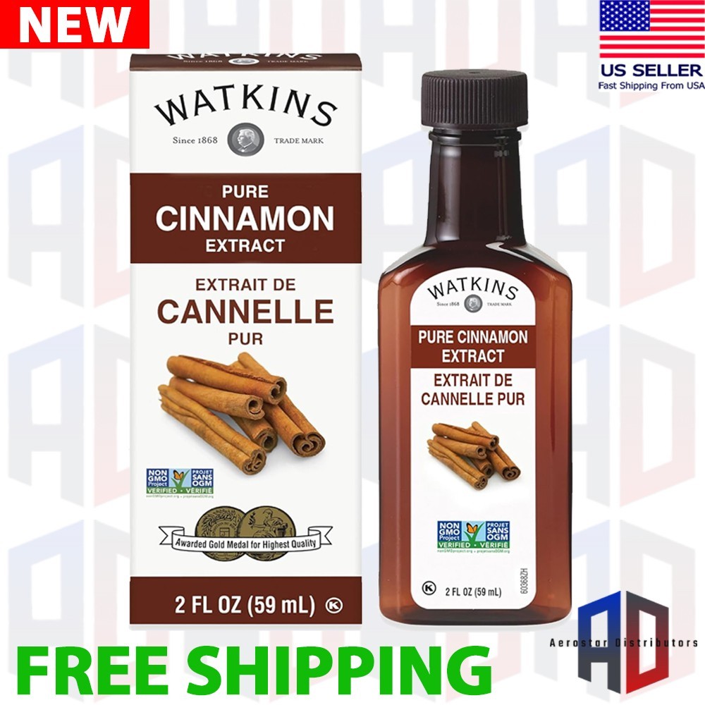 Watkins Pure Cinnamon Extract, Non-Gmo, Kosher, 2 Oz. Bottle, 1-Pack