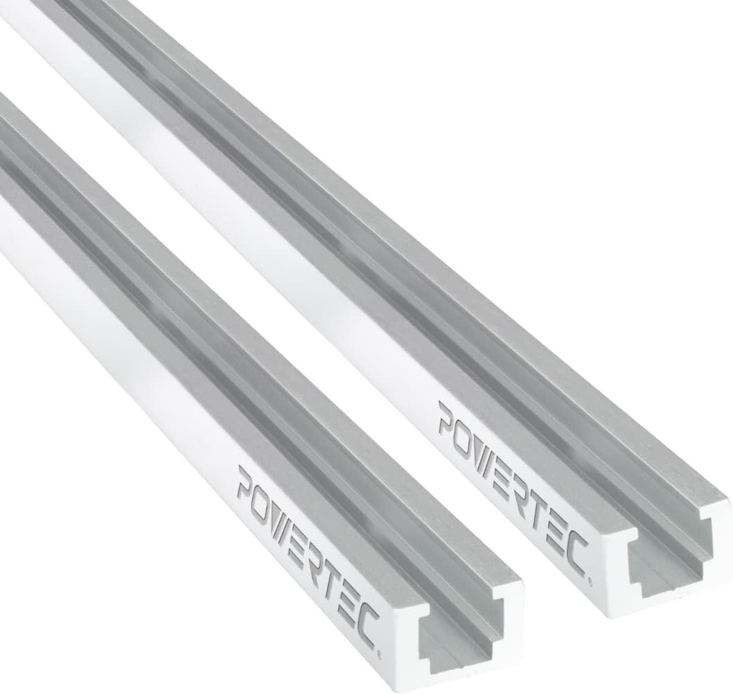 POWERTEC T-Track 48" Heavy Duty T Slot Track Mounting for 1/4??-20 Hex Bolt, 2PK