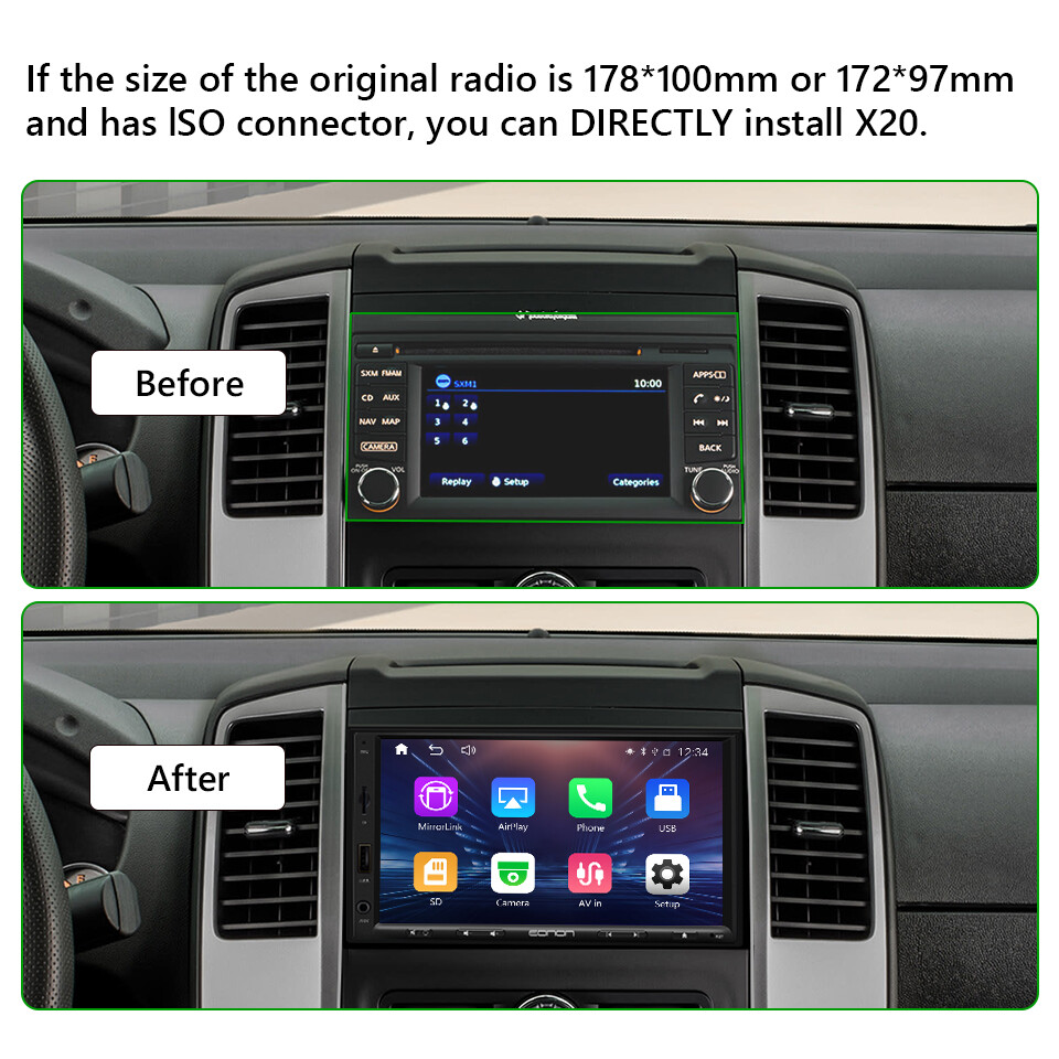 Eonon Double Din 7" inch QLED Android Auto CarPlay Car Radio Stereo GPS Navi DSP