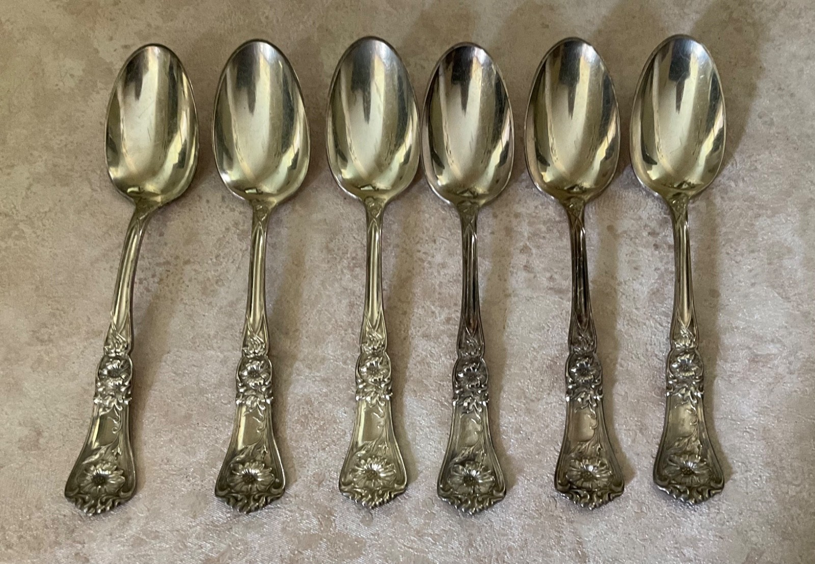 Lot of 6 Oneida/Rogers GRENOBLE-GLORIA Silverplate Teaspoons 6", Originated 1906