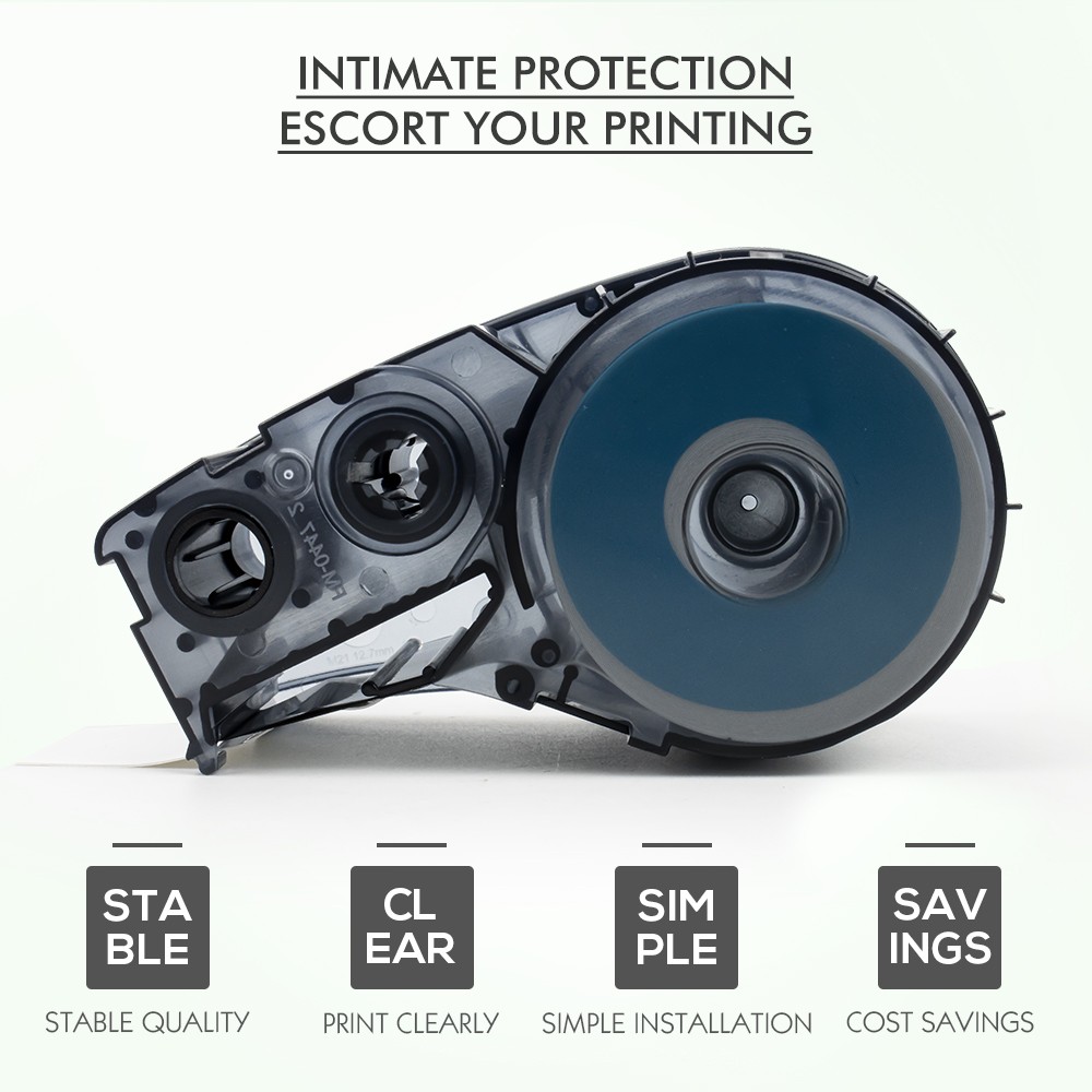 10PK For Brady BMP21-PLUS M21-500-595-WT Vinyl 1/2" Black on White Label Tape