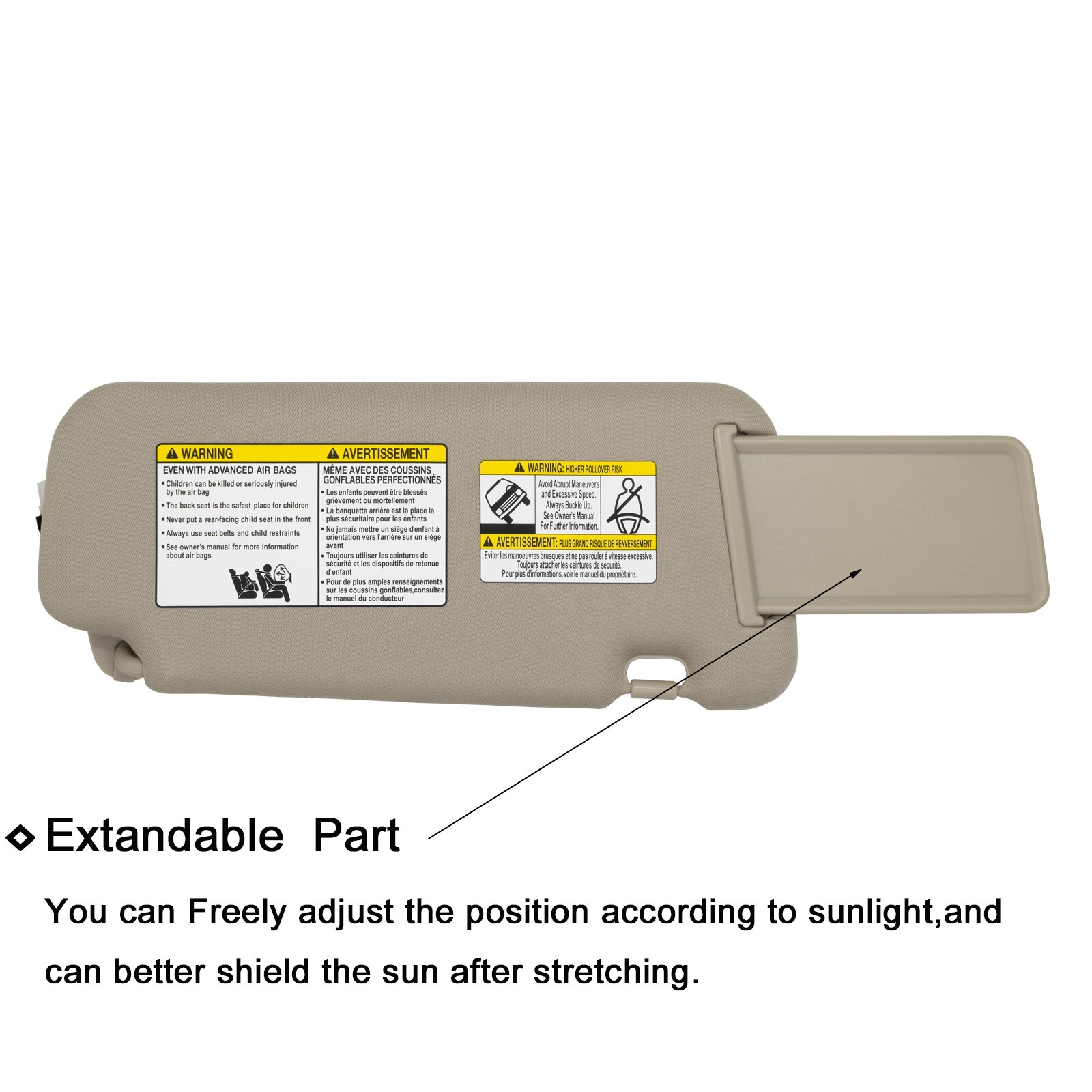 Left Driver Side Sun Visor W/ Light Fits for Nissan Murano2009-2014 96401-1AA1B