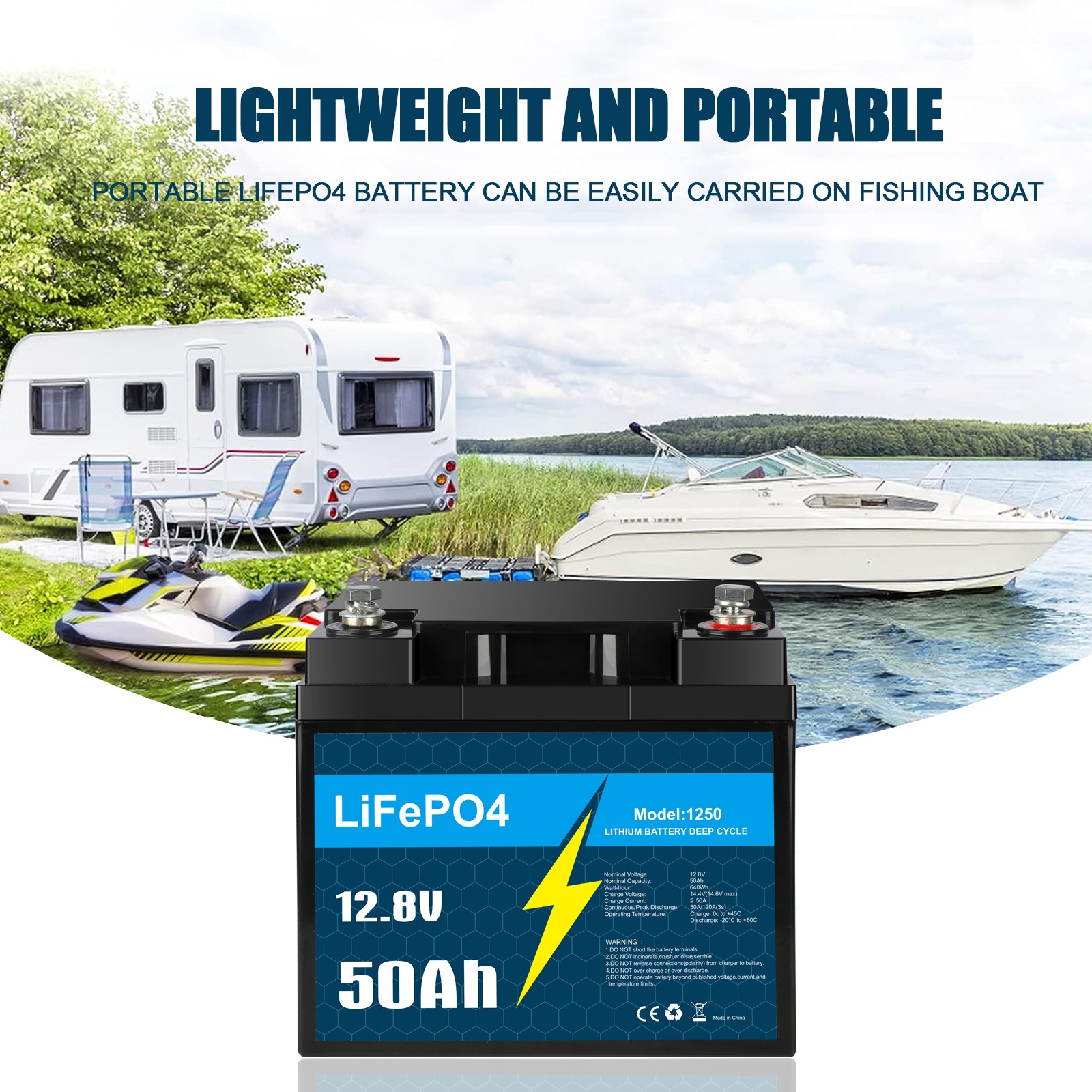 2 Pack KUNLUN Lithium Battery Lifepo4 12V 50Ah Solar Batteries for Deep Cycle RV