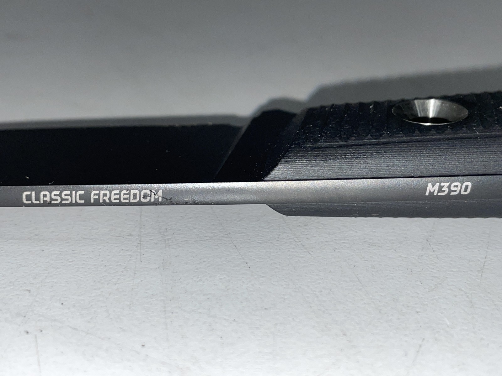 TRC Classic Freedom Black M390 Blade Black Canvas Micarta Knife 00057