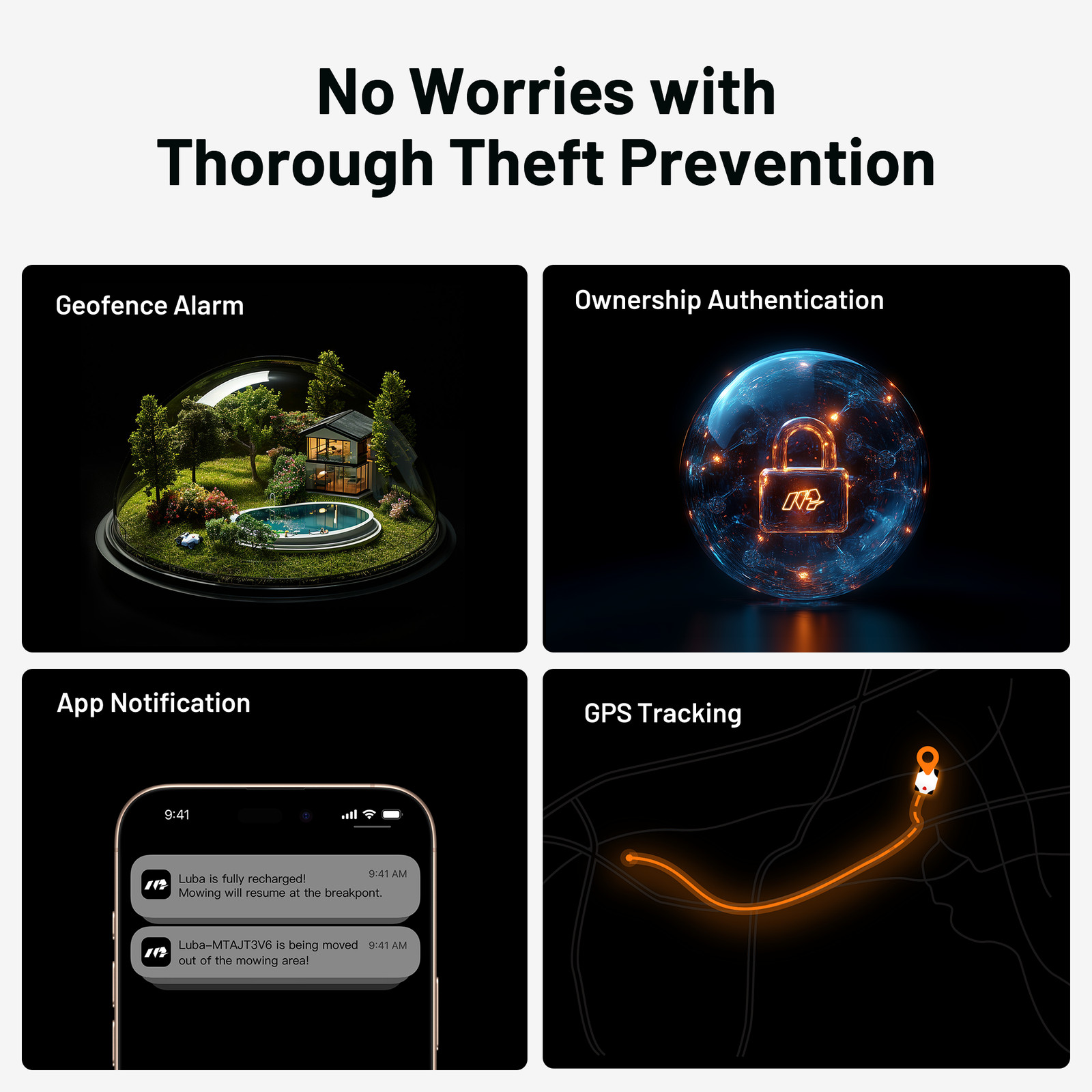 Mammotion LUBA mini AWD 1500H Robot Lawn Mower 0.37Acre 80%Slope Cutting2.2"-4"