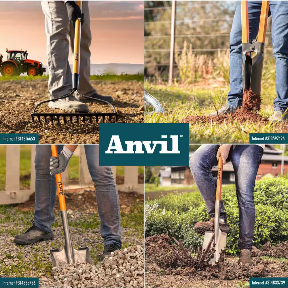 47 In. L Wood Handle 14-Tines Garden Bow Rake