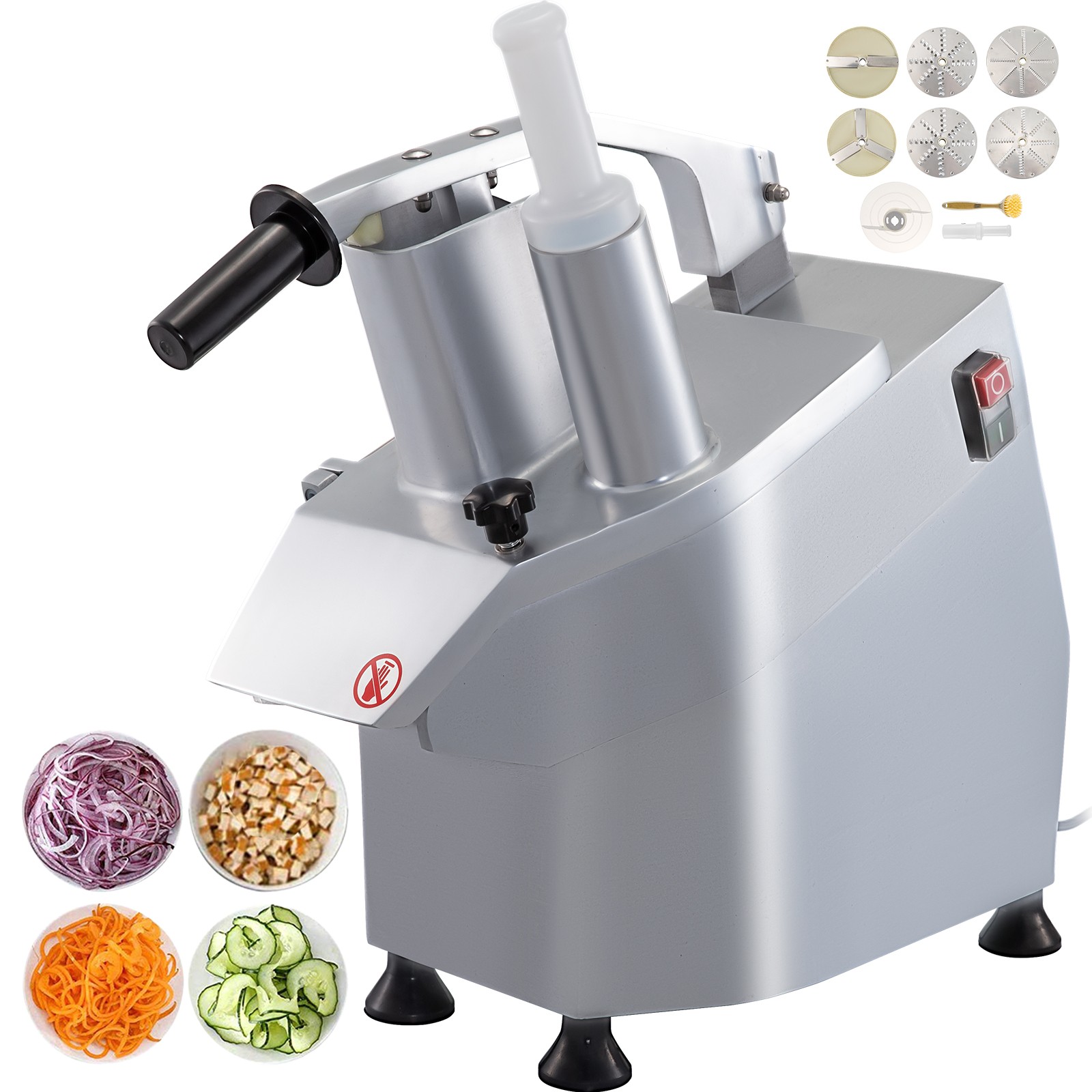 VEVOR Vegetable Cutter Commercial Food Processor 6 Cutting Disks Vegetable