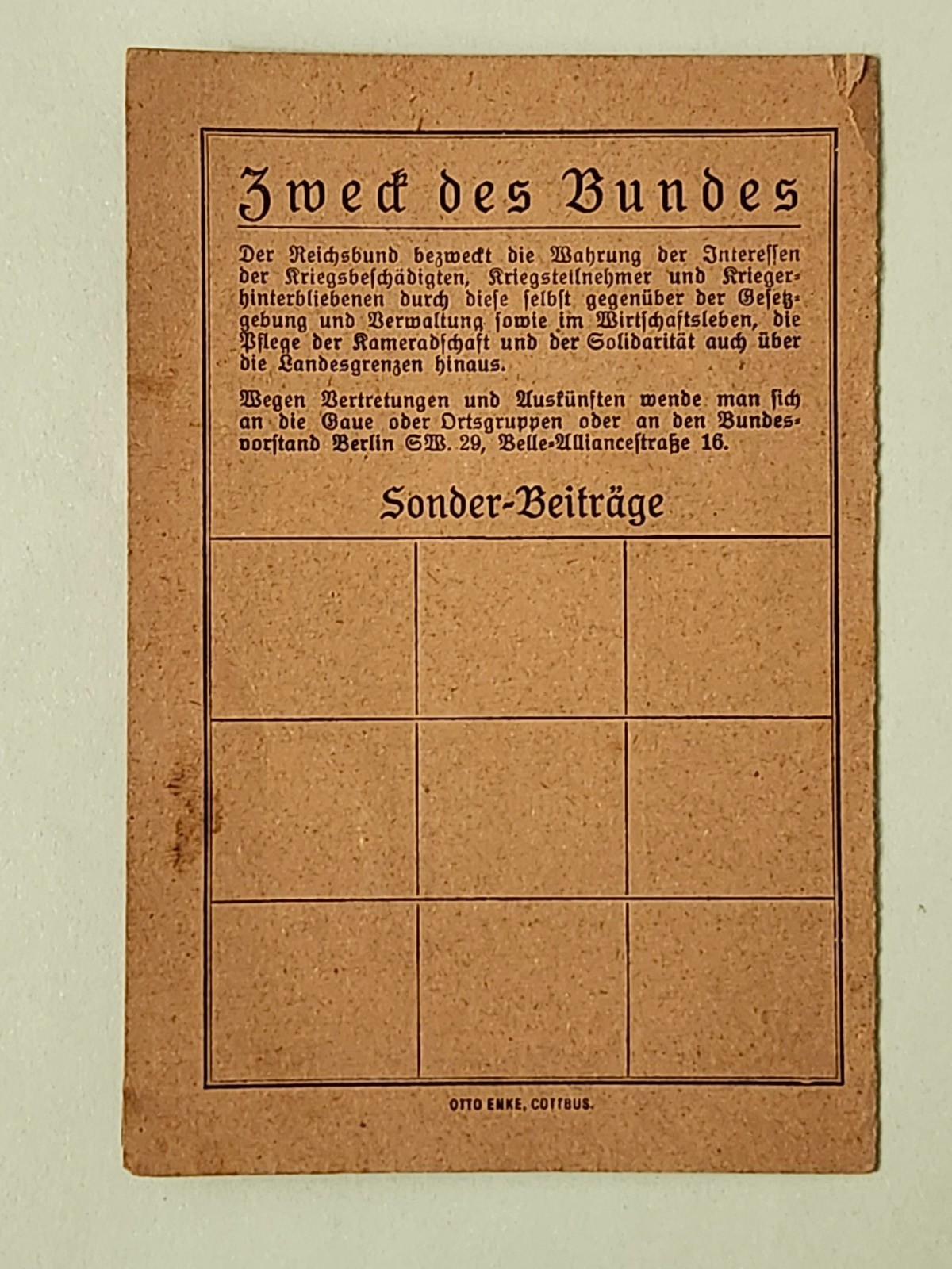 WW2 Germany. Reich Association of War Disabled.