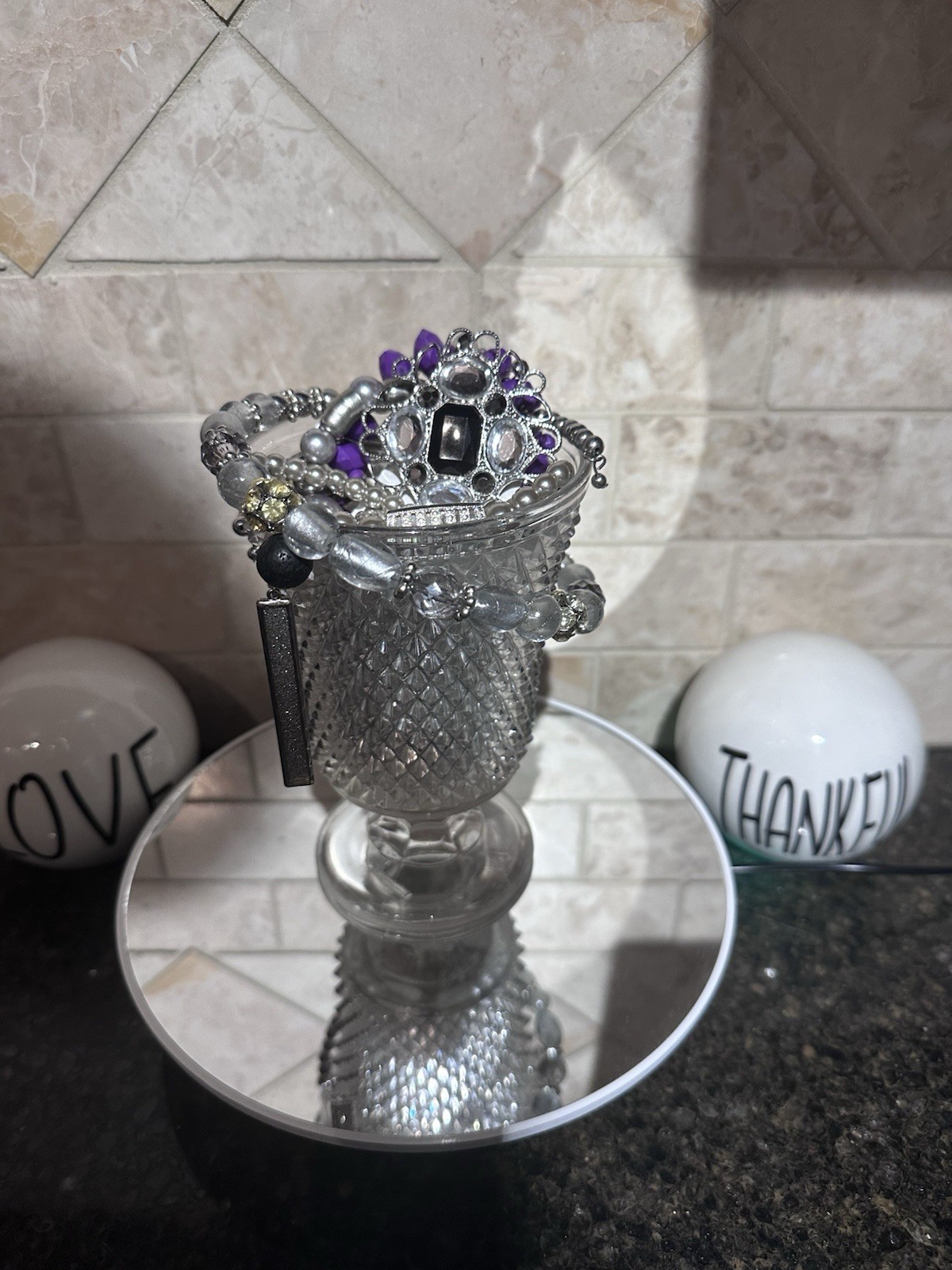 Mystery Jewelry Jar Over 20 Pieces Of Mixed Jewelry In A Frosted Glass Vase