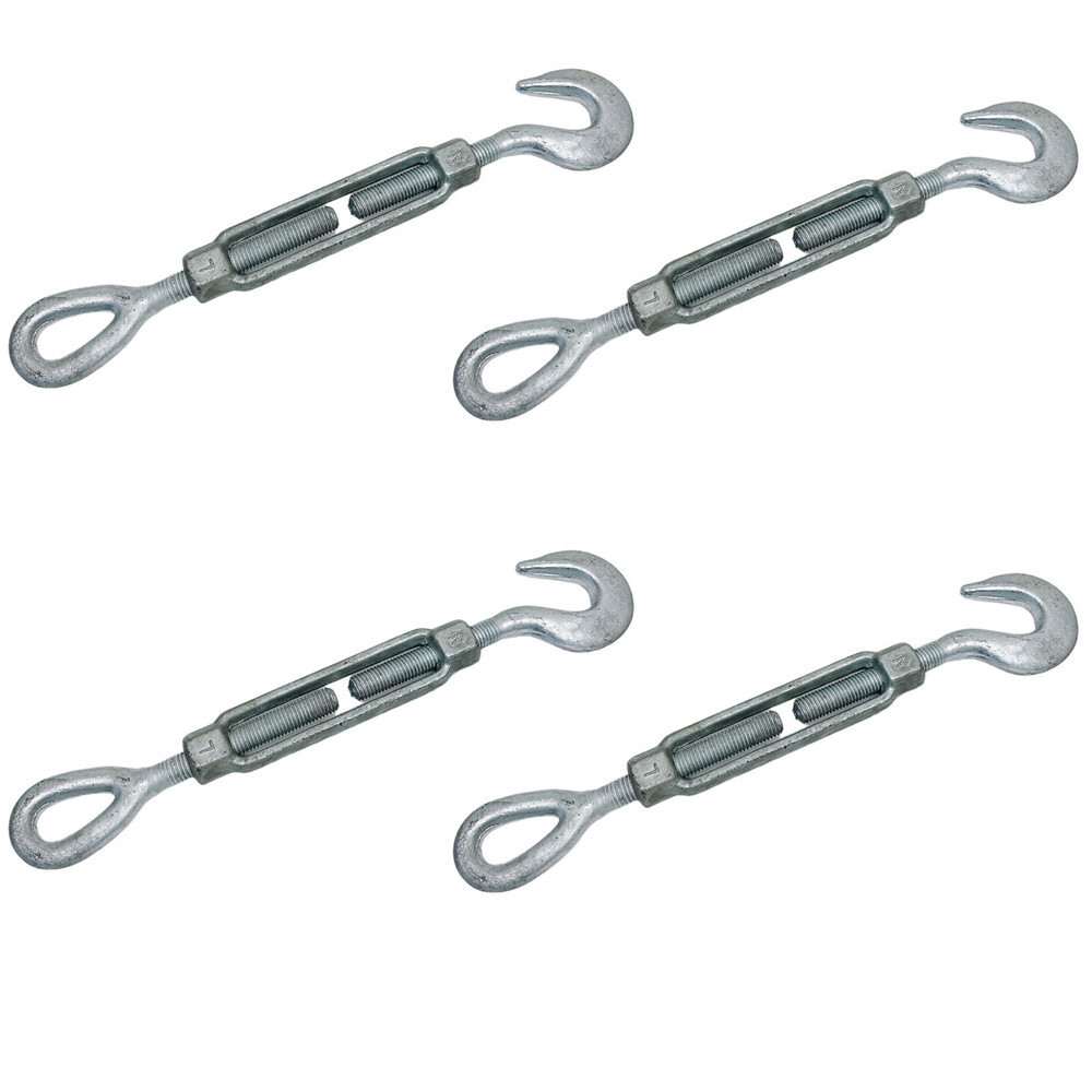 3/4" x 6" Turnbuckle HOOK EYE Pulley Galvanized Drop Forge 3000 Lb Capacity 4Pcs