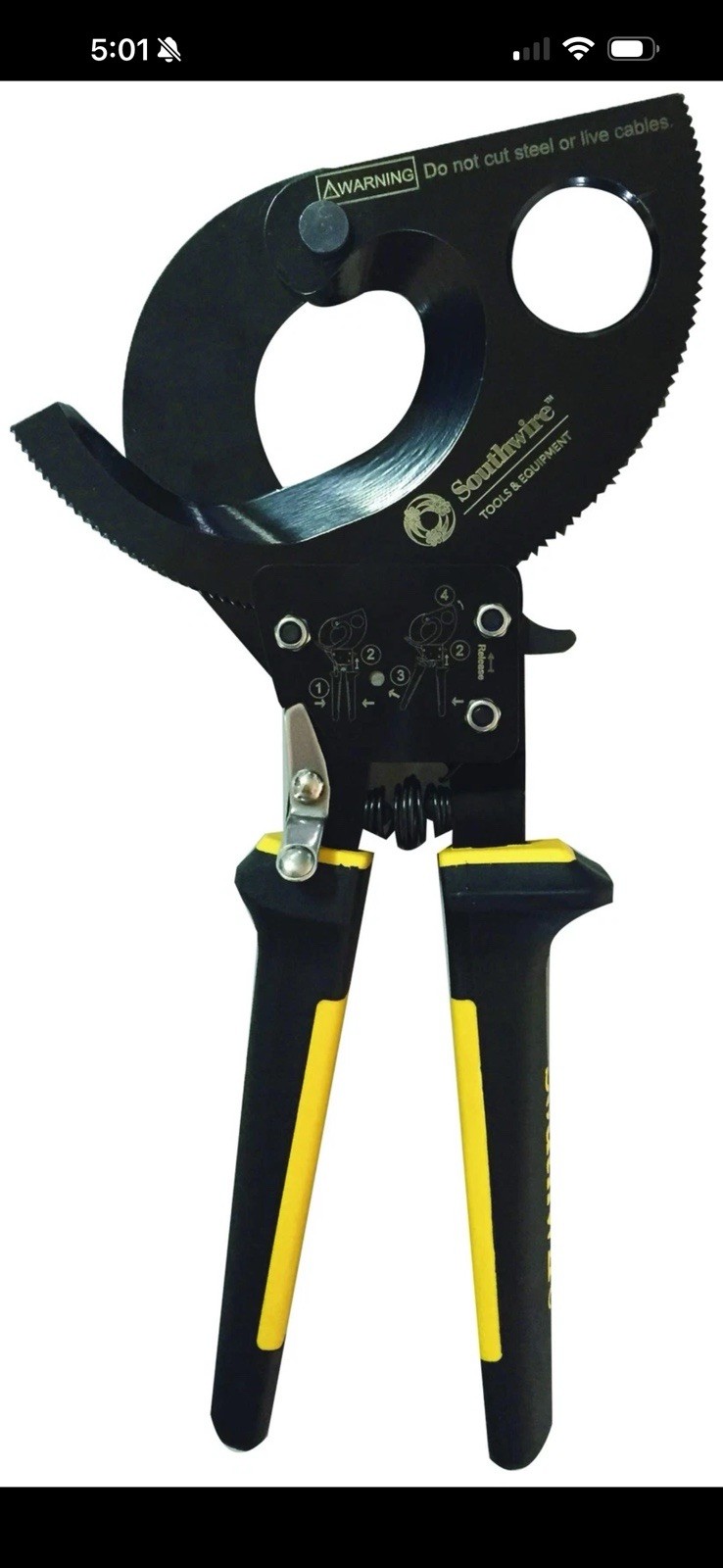 Southwire CCPR400 Heavy Duty Ratcheting Cable Cutters for 750 KCMIL Copper 10...