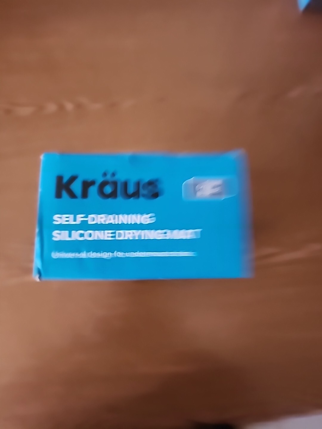 Kraus Silicone Sink Mat Self Draining Mat Cyan Blue 14 3/4" x 8 1/8" New