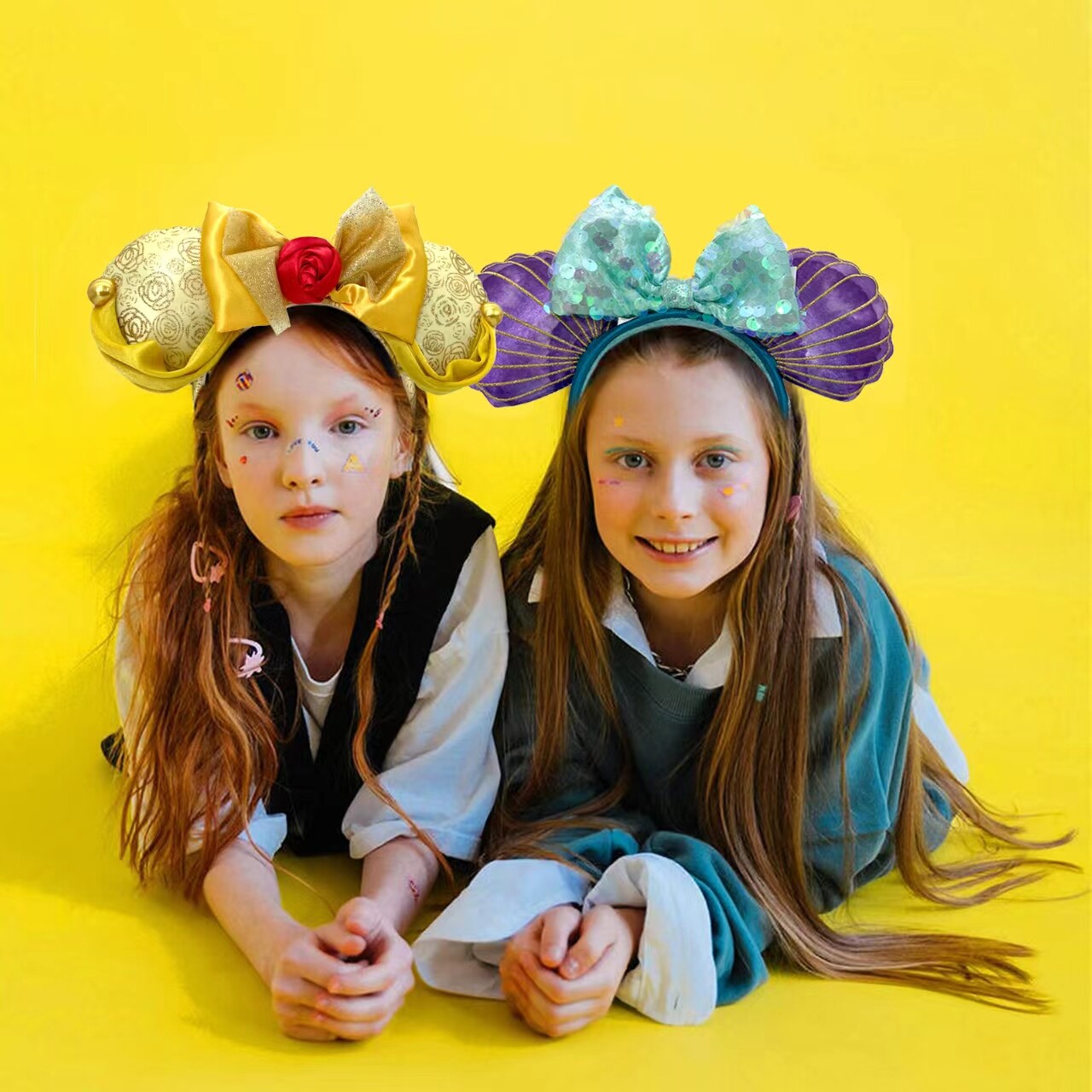 Disney Parks Ears Belle Minnie Mouse Ears Mickey Bow Beauty & the Beast Headband