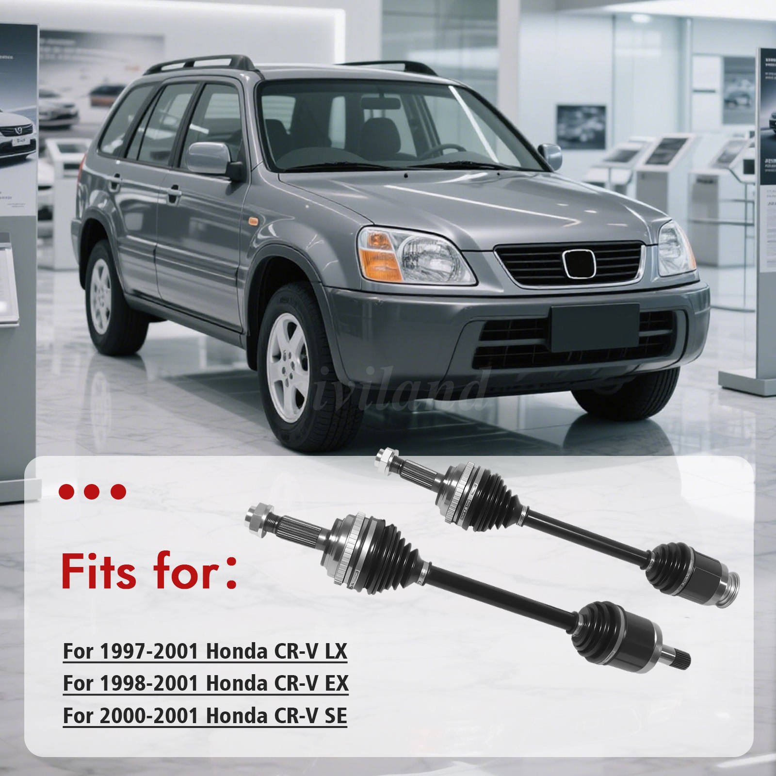 CV Axle Shaft Front Left & Right Set for Honda CR-V 2.0L Automatic 4WD 1997-2001