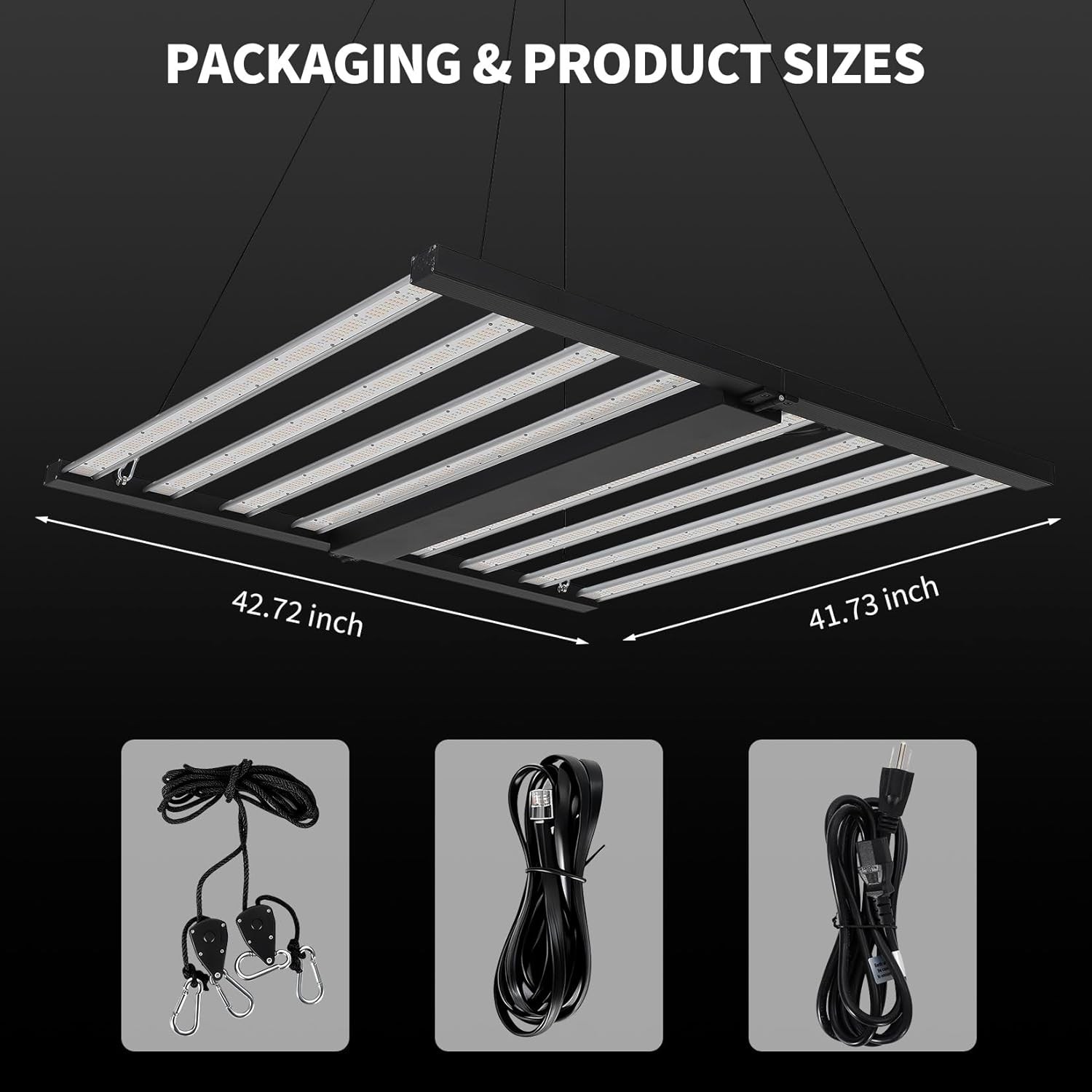 600/720/1000W LED Grow Light Dimmable Full Spectrum Plant Growing Lamp 4X4ft