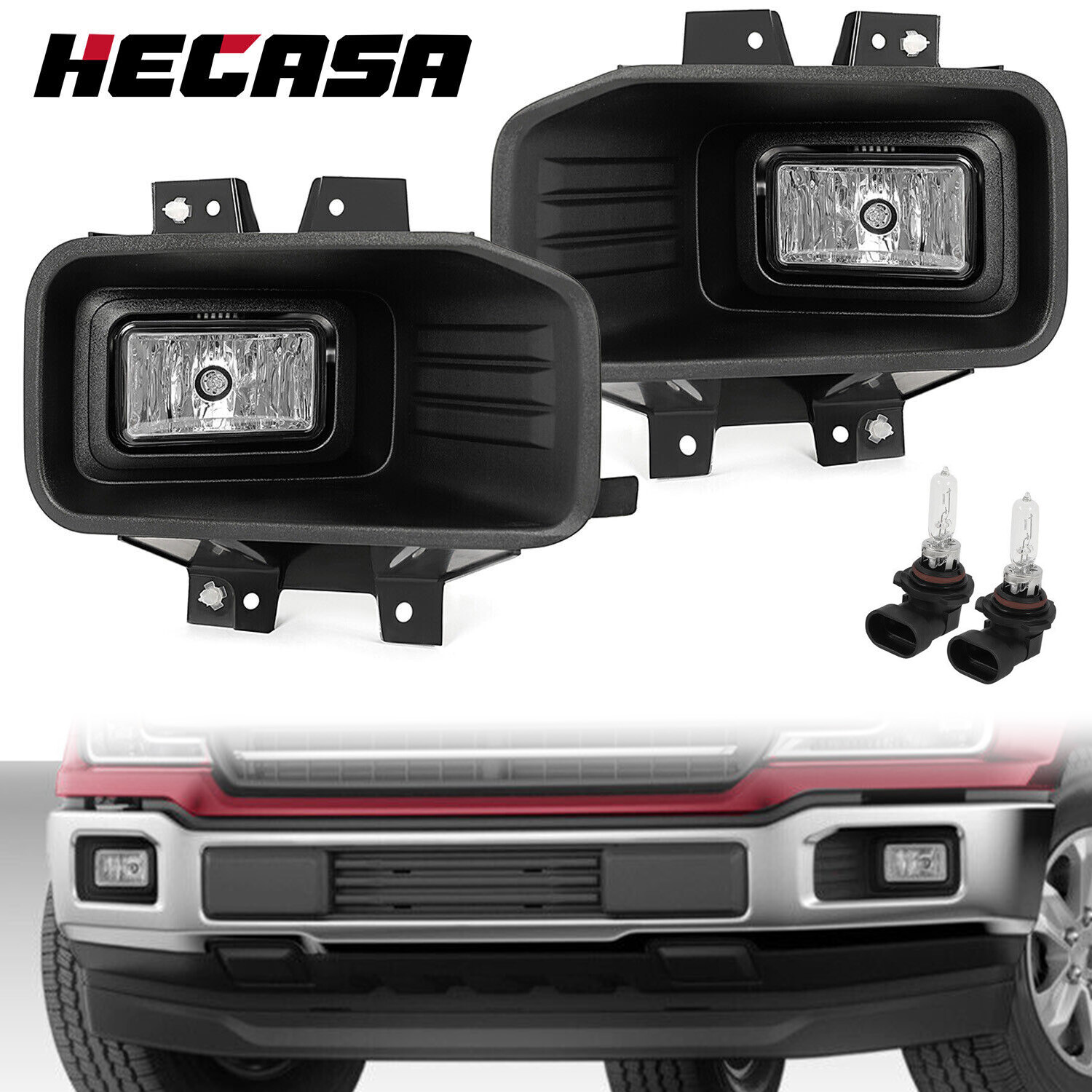 Halogen Fog Lights Driving Lamps Left & Right W/Bulbs For Ford F150 2018-2020 19