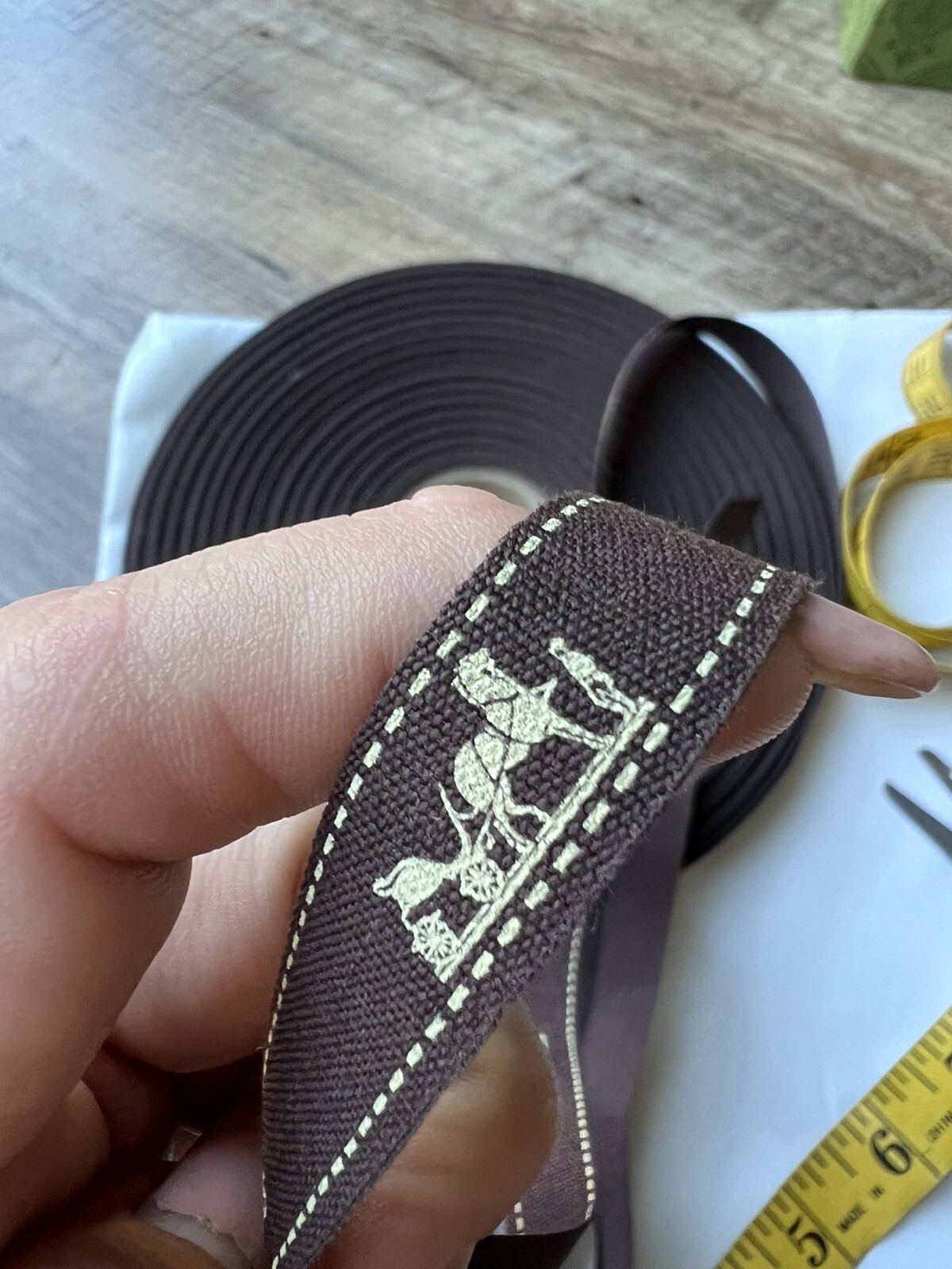 Hermes ribbon sold by the bundle 3 yards (108in) cut by one piece only