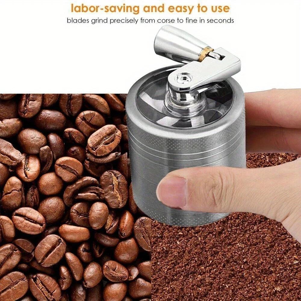 Metal Herb & Spice Grinder with Hand Crank – Manual Crusher for Kitchen Tobacco