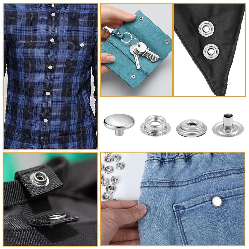 480X Snap Fastener Stainless Steel Boat Canvas Screw Press Stud Cover Button Kit