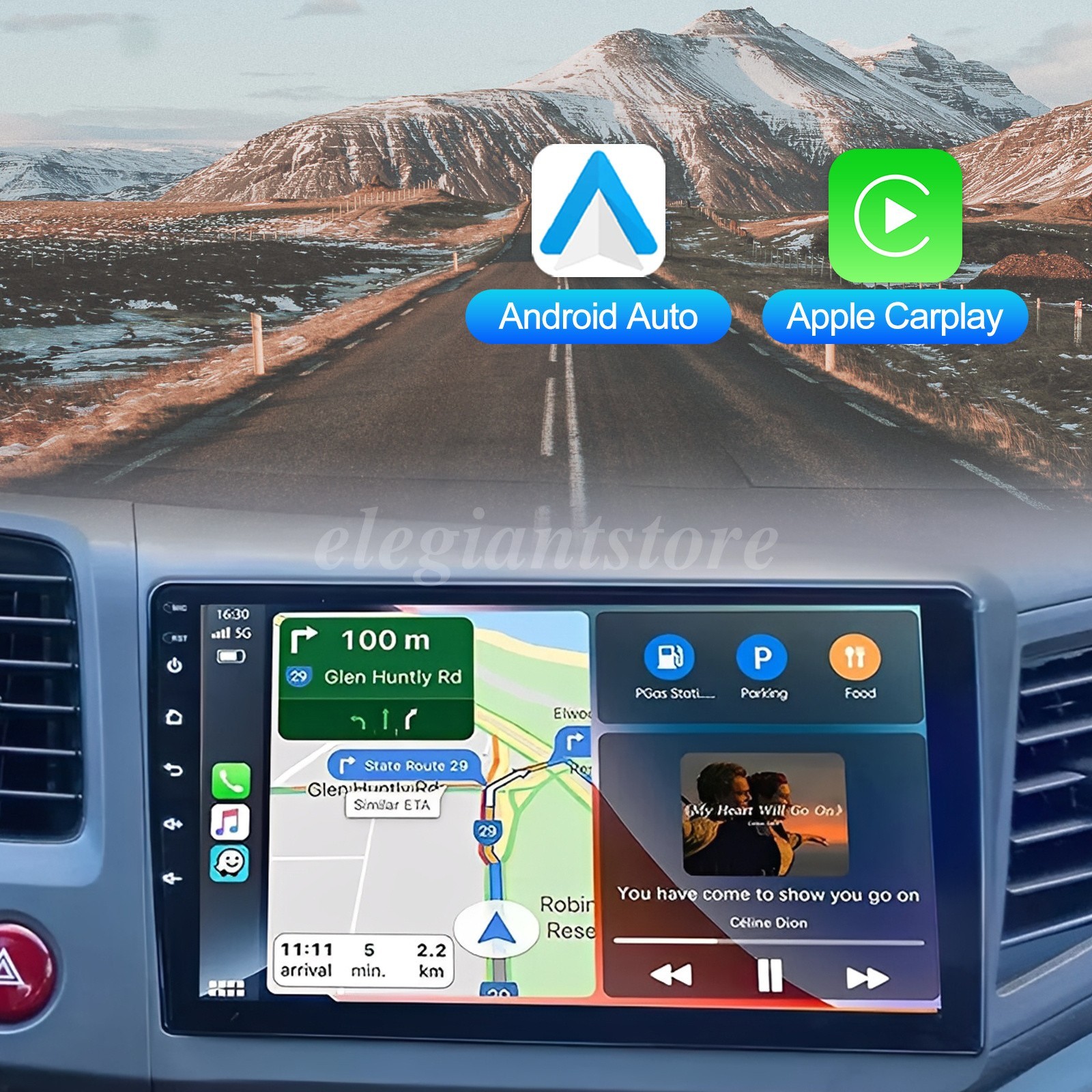 Apple Carplay For 2012-2015 Honda Civic Car Stereo Radio Android GPS Navi