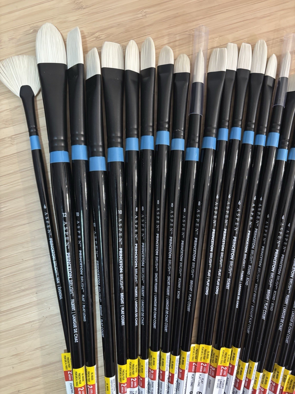 Princeton Aspen Long Handle Oil Paint Brushes - Lot Of 32/ Brand New