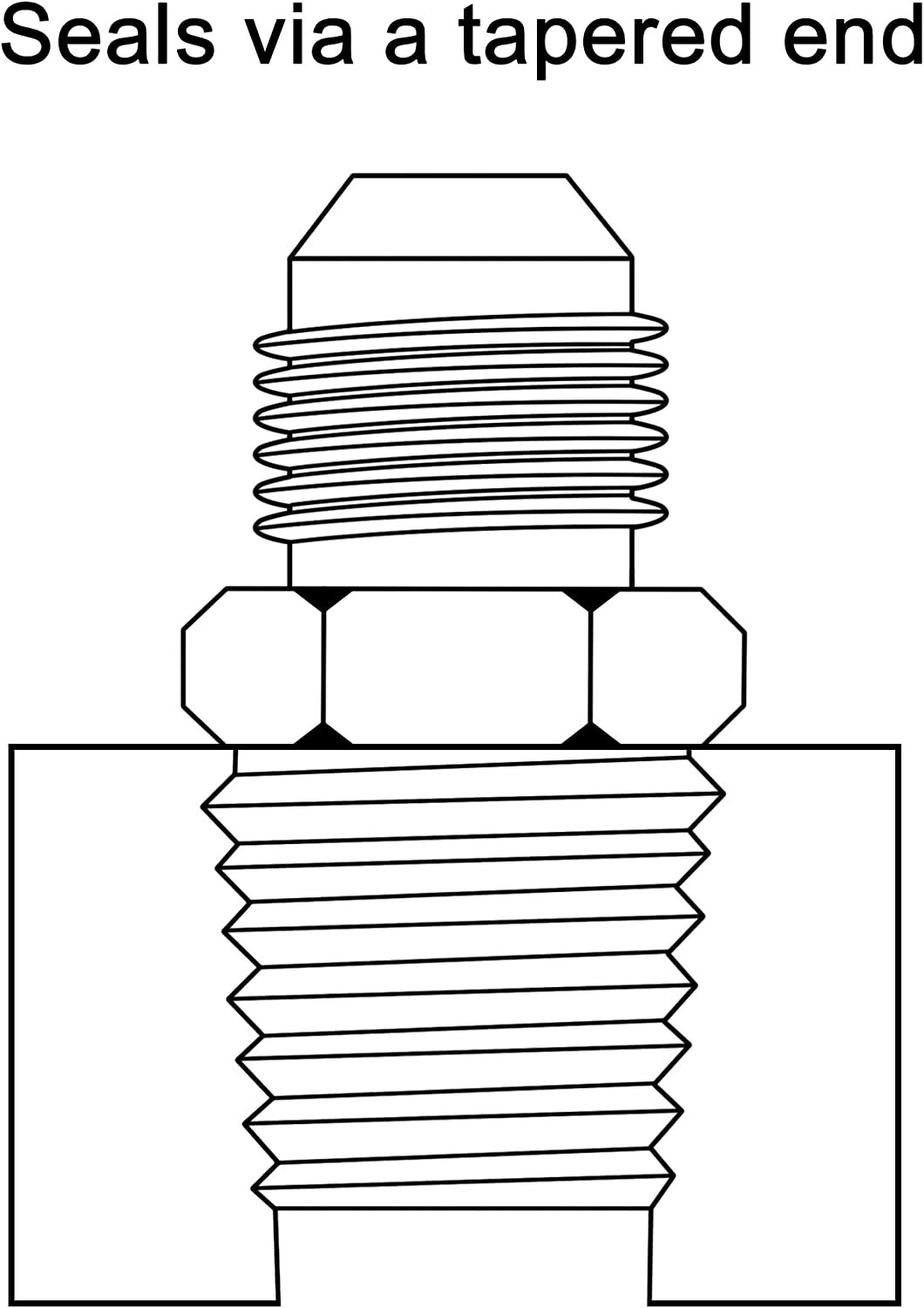1/2" NPT to 6AN Fitting Male Straight Fittings Adapter Aluminum Black 2Pcs