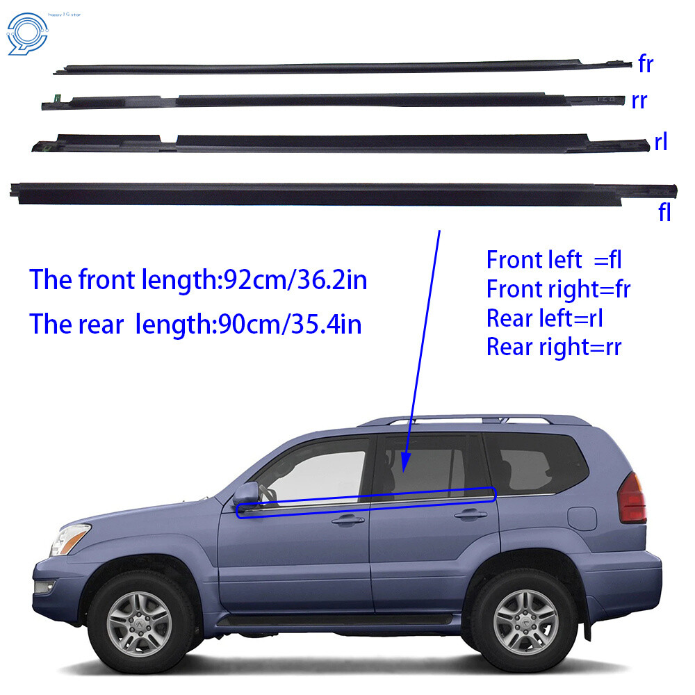 Weatherstrip Rubber Window Belt Moulding For LEXUS GX470 2003-2009 75722-60080