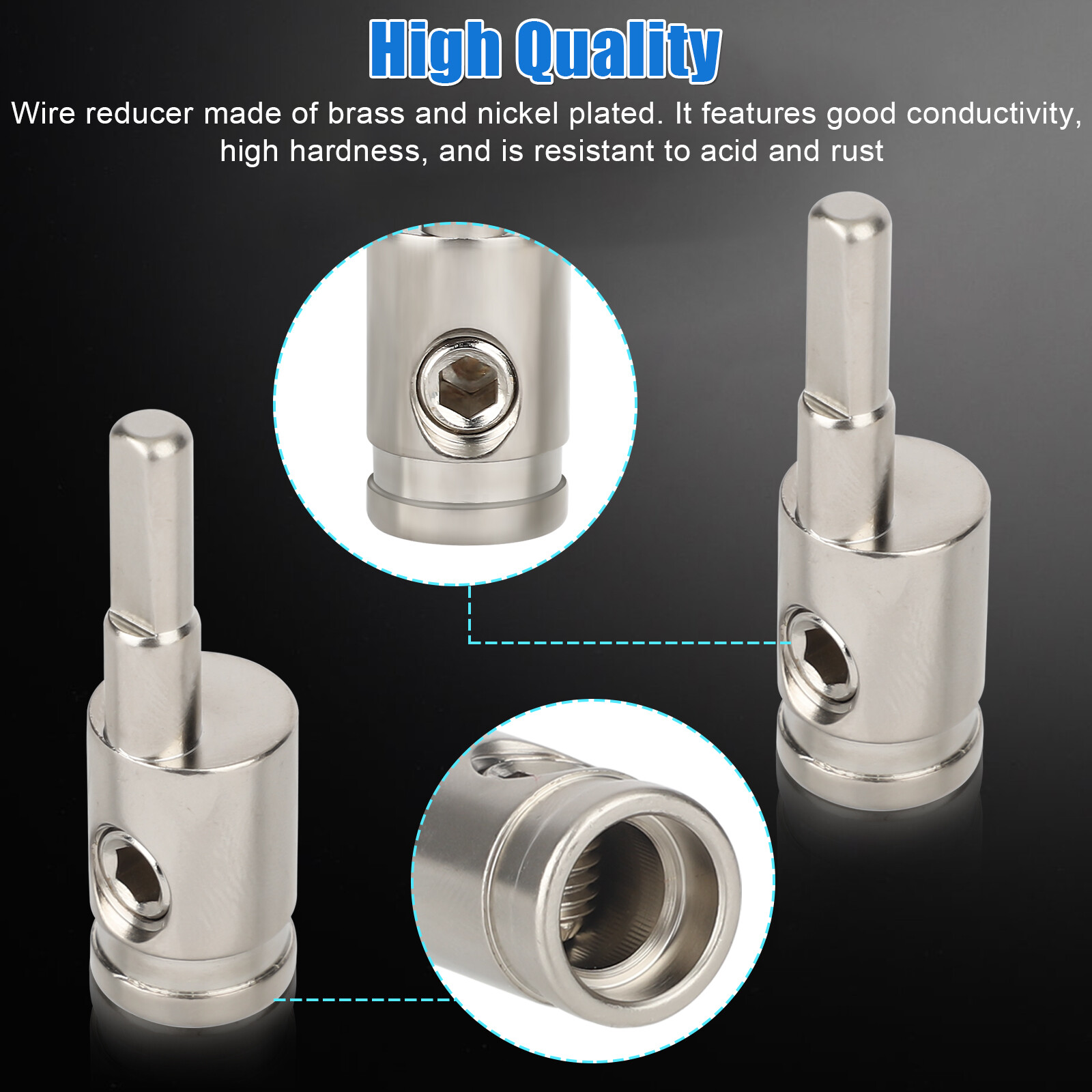 4x Car Audio Amp Input Reducer 4 Gauge to 8 Gauge Wire Reducer Power and Ground