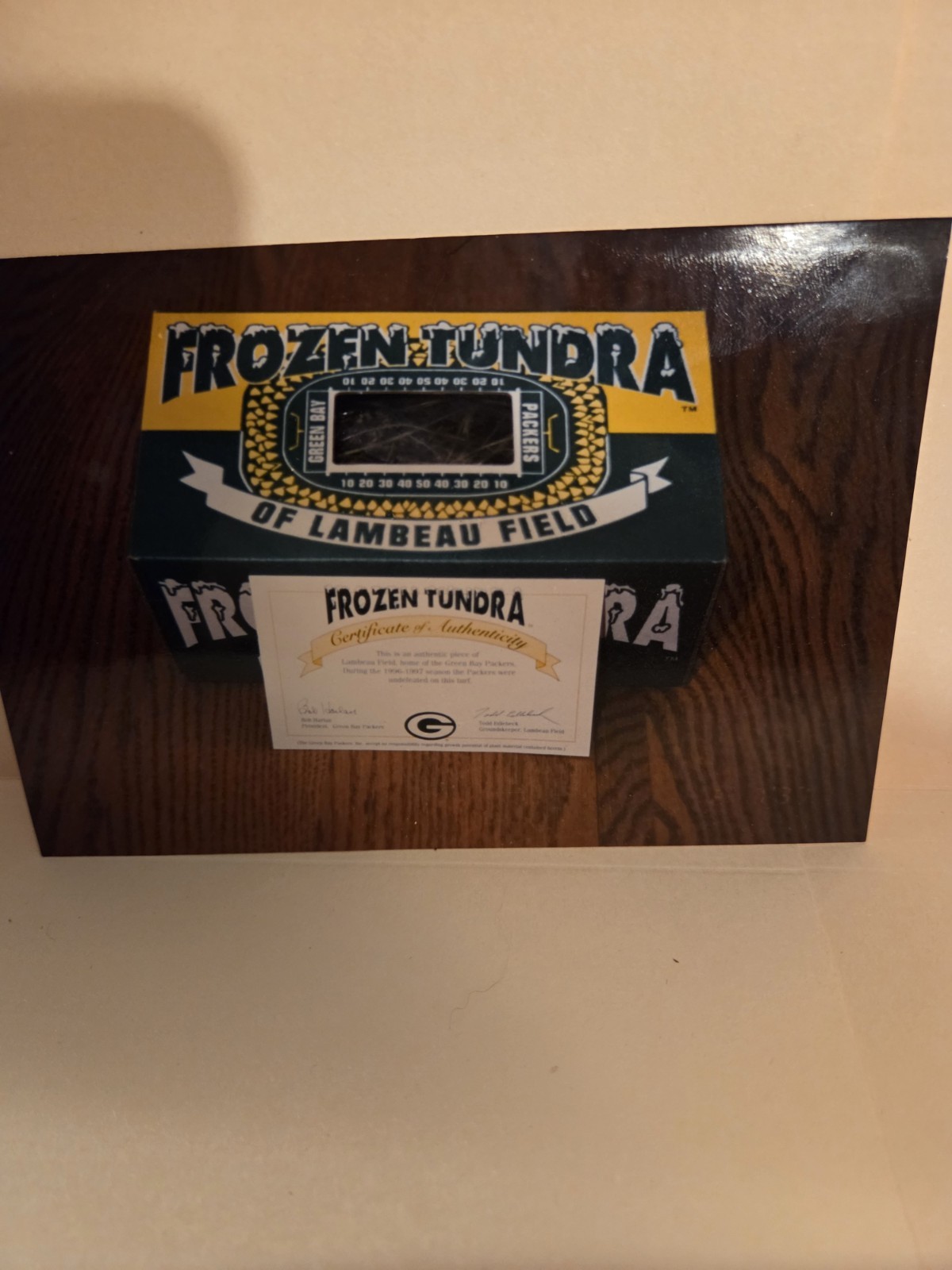 Green Bay Packers Golf Plaque w/ Dirt From Lambeau, Super Bowl XXXI Golf Balls