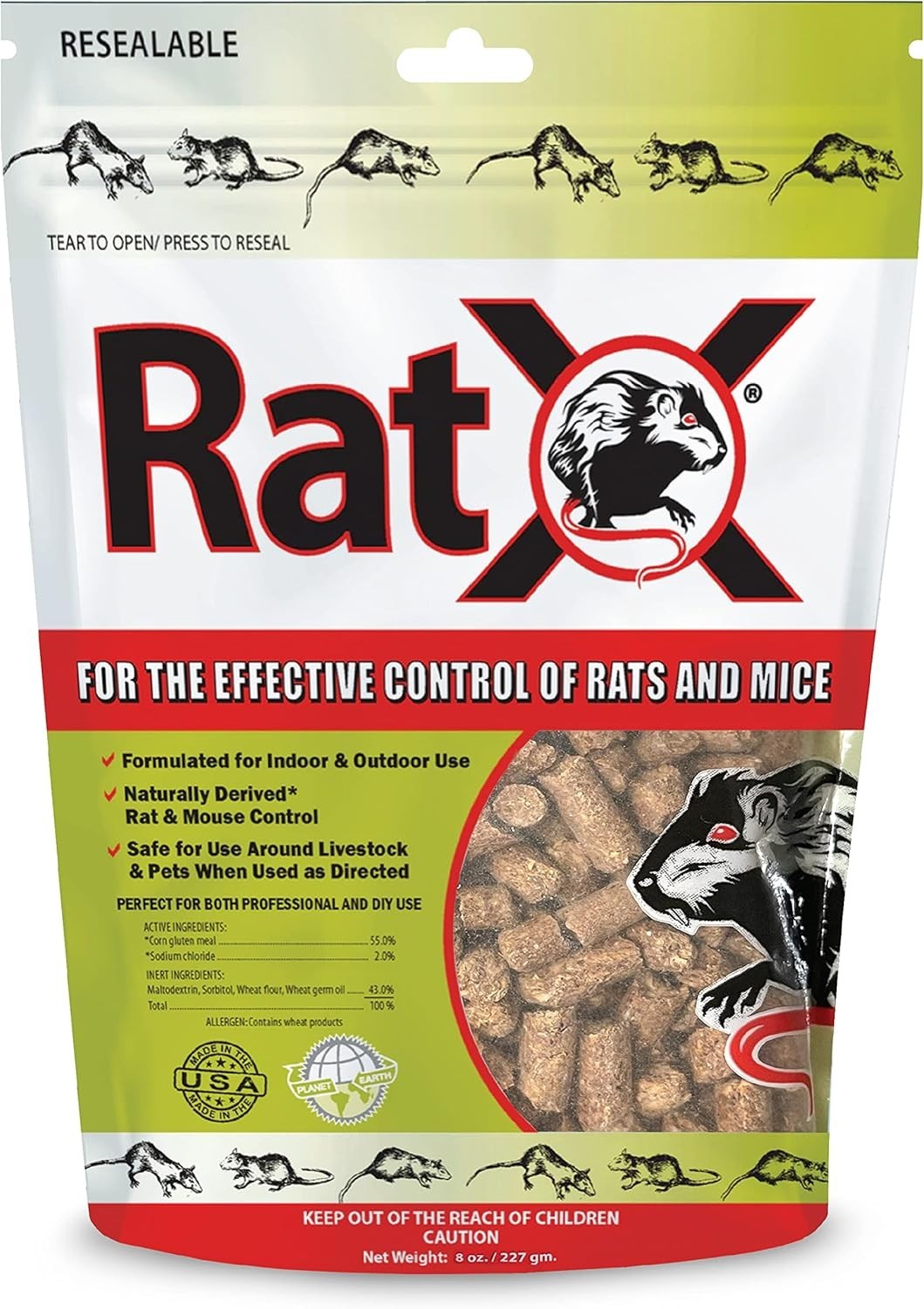 EcoClear Products 620100-6D RatX All-Natural NonToxic Humane Rat and Mice Rodent