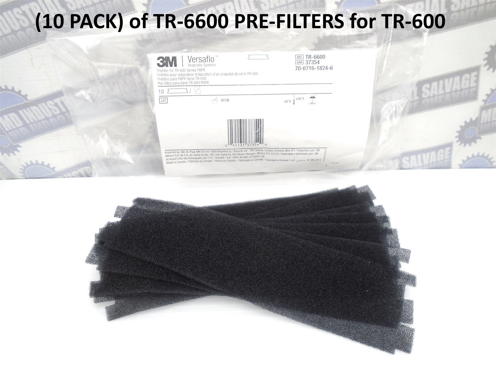 Genuine 3M - TR-6600 - 37354 - Versaflo PREFILTER for TR-600 PAPR - (10-PACK)