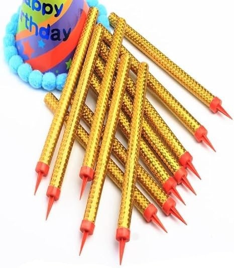 Birthday Candles for Cake topper, Parties, Weddings, Gold Flames, 6 PCS