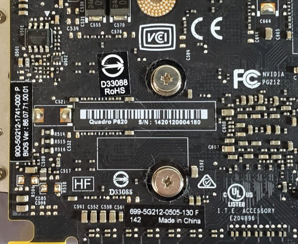 Lot of 4 NVIDIA Quadro P620 2GB GDDR5 4x Mini DP Graphics Cards