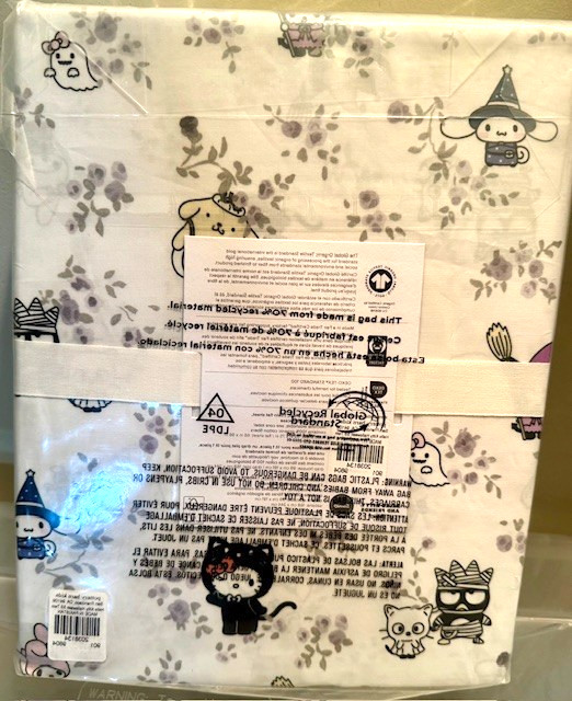 Pottery Barn Kids HELLO KITTY Friends HALLOWEEN TWIN Sheet Set Organic NEW