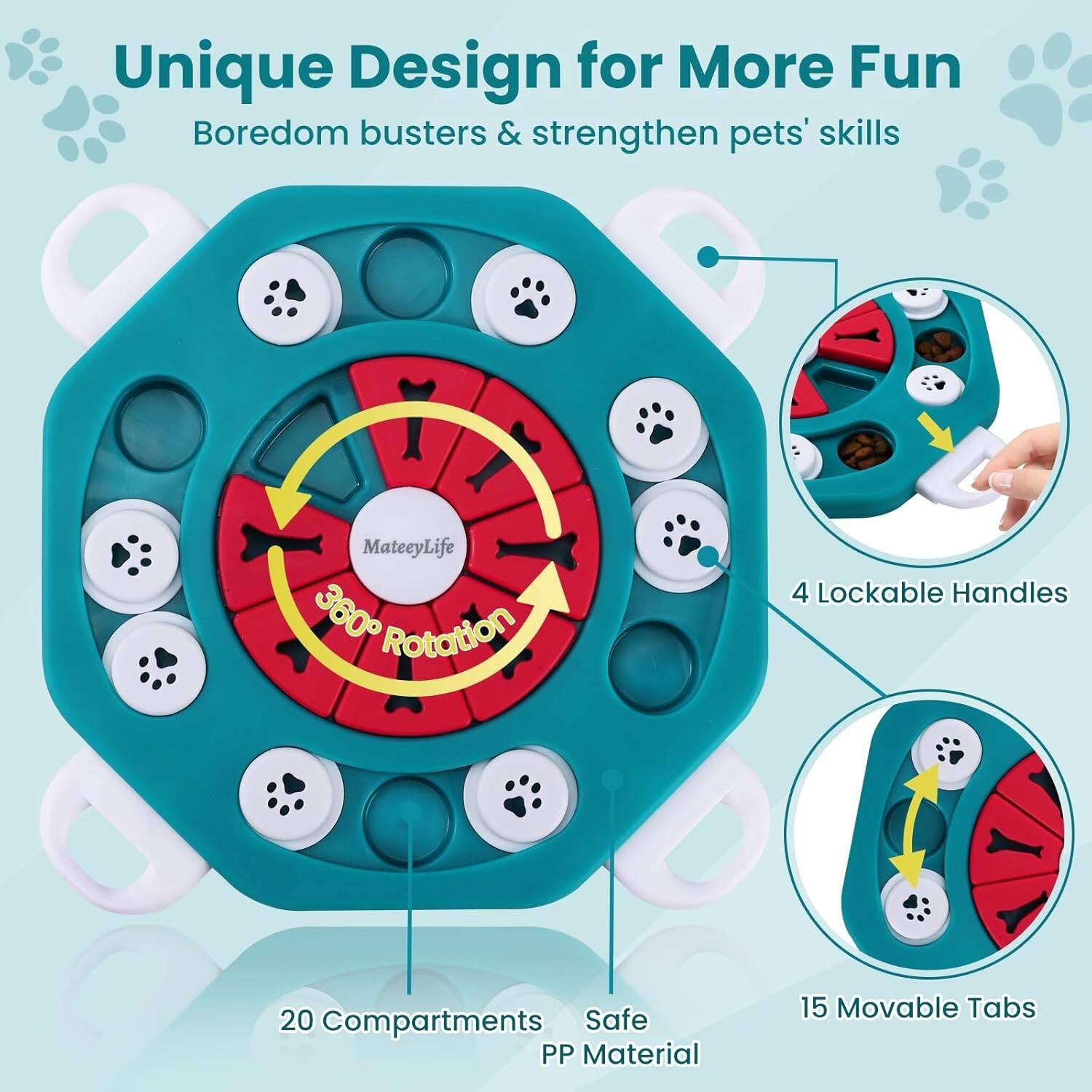 Pets Interactive puzzle Slow feeder,Treat Feeding Toys for IQ Training Cats, Dog