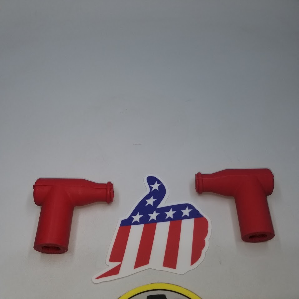 2-Pack T Type Spark Plug Cap / Boot Red, 5k Ohm Replaces NGK 8636 & TB05EMA