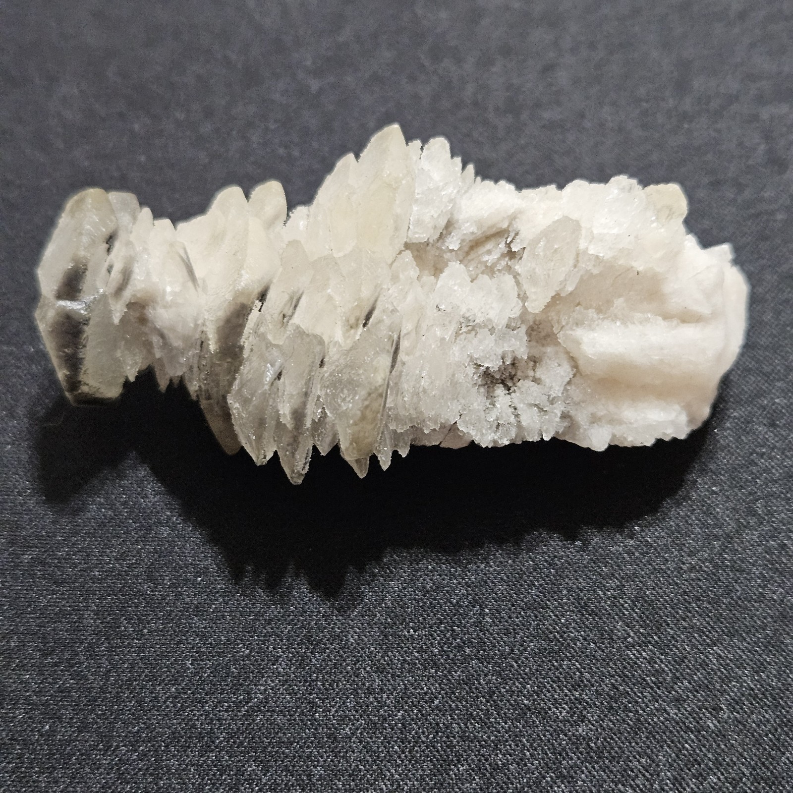 Lot Of 2 Pagoda Calcite Crystals, Step Stones With Hematite, UV Fluorescent